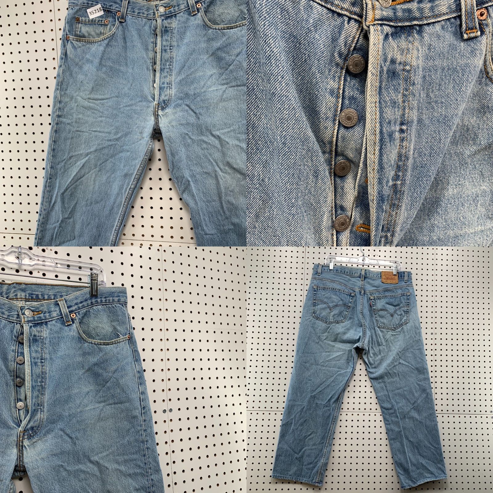 Levi's VINTAGE Levi's 501 Jeans Mens 38x30 Blue Denim Button Fly Straight USA 90s Size US 36 / EU 52 - 8 Thumbnail