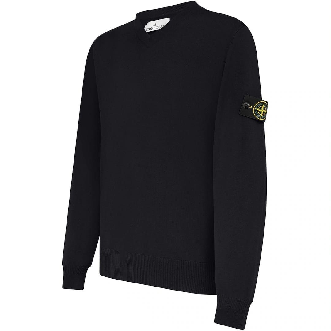 Stone Island o1g2r1mq0526 V Neck Wool Sweater in Black Size US M / EU 48-50 / 2 - 3 Thumbnail