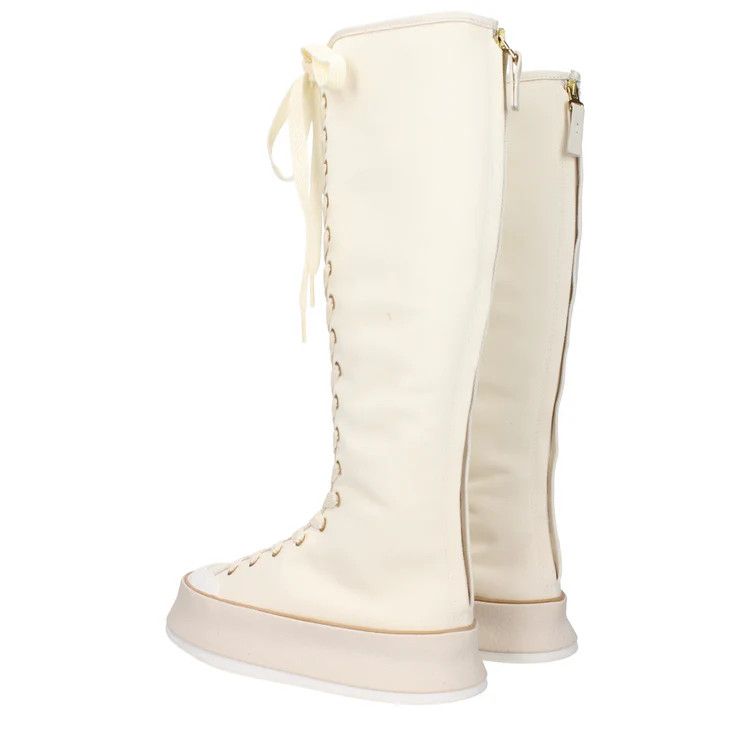 Max Mara ob1o1e1124 Fabric Boots in Beige Size US 7 / IT 37 - 4 Thumbnail