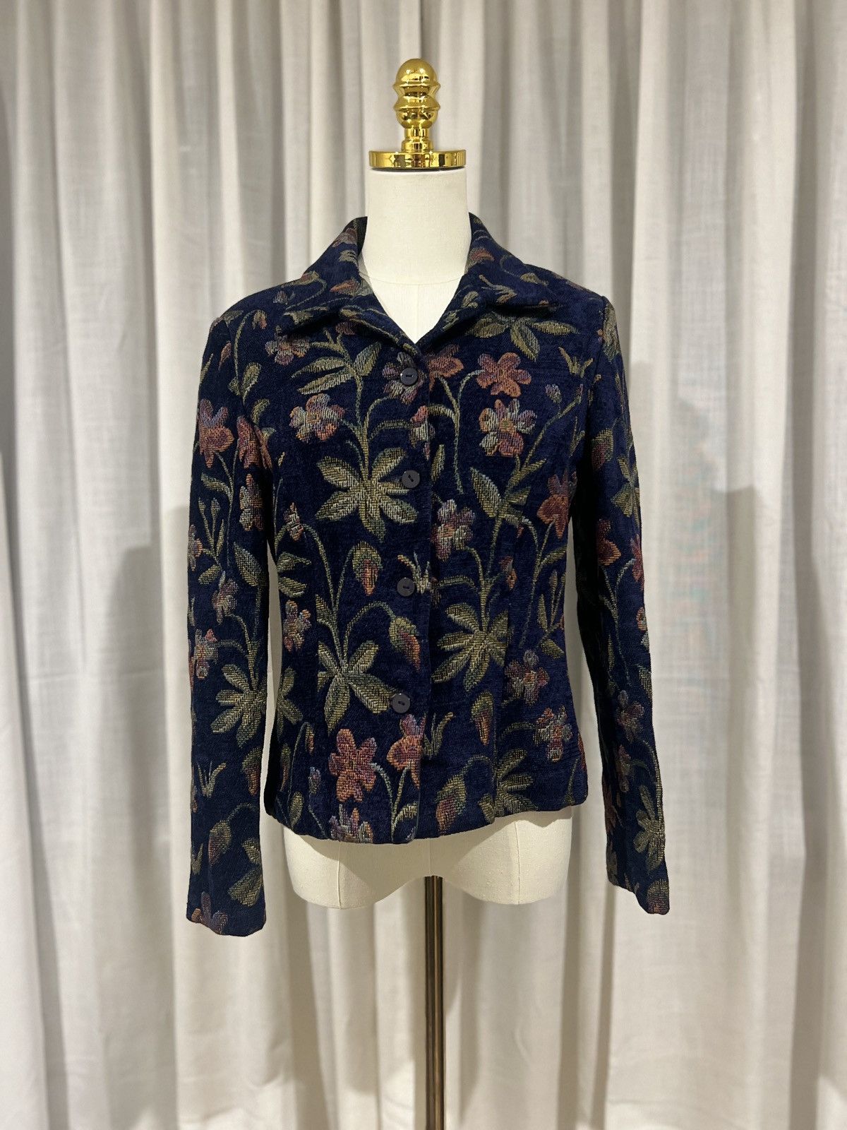 Other Jessica Howard Jacquard Floral Blazer | Late 80s-Early 90s Size L / US 10 / IT 46 - 1 Thumbnail