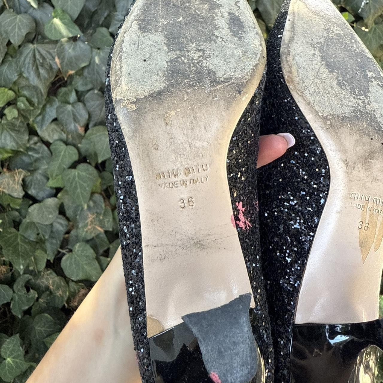 Miu Miu Miu Miu black sparkly bow heels Size US 6 / IT 36 - 7 Thumbnail
