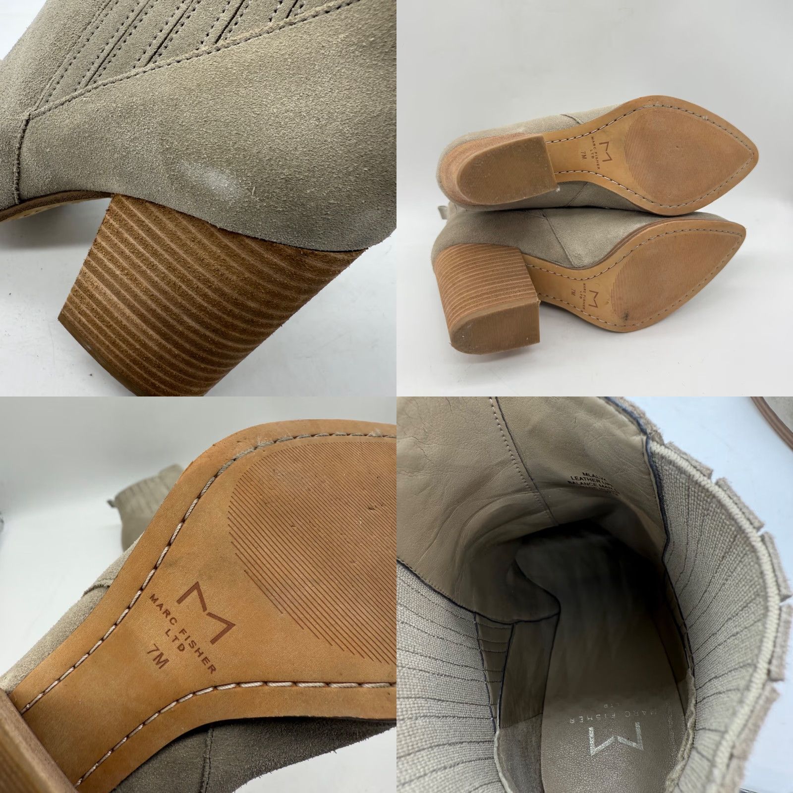 Marc Fisher Marc Fisher Womens Bootie Suede Gray Pointed Toe Block Heel Ankle Bootie Sz 7 Size US 7 / IT 37 - 9 Thumbnail
