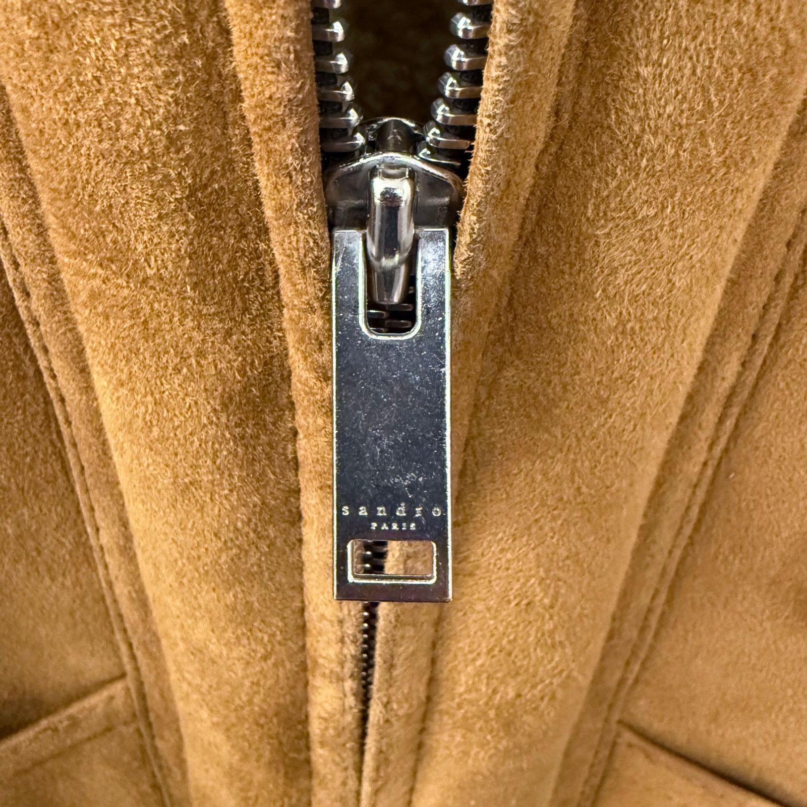 Sandro Sandro Brown Lamb Shearling Aviator Jacket Suede Leather Size US S / EU 44-46 / 1 - 5 Thumbnail