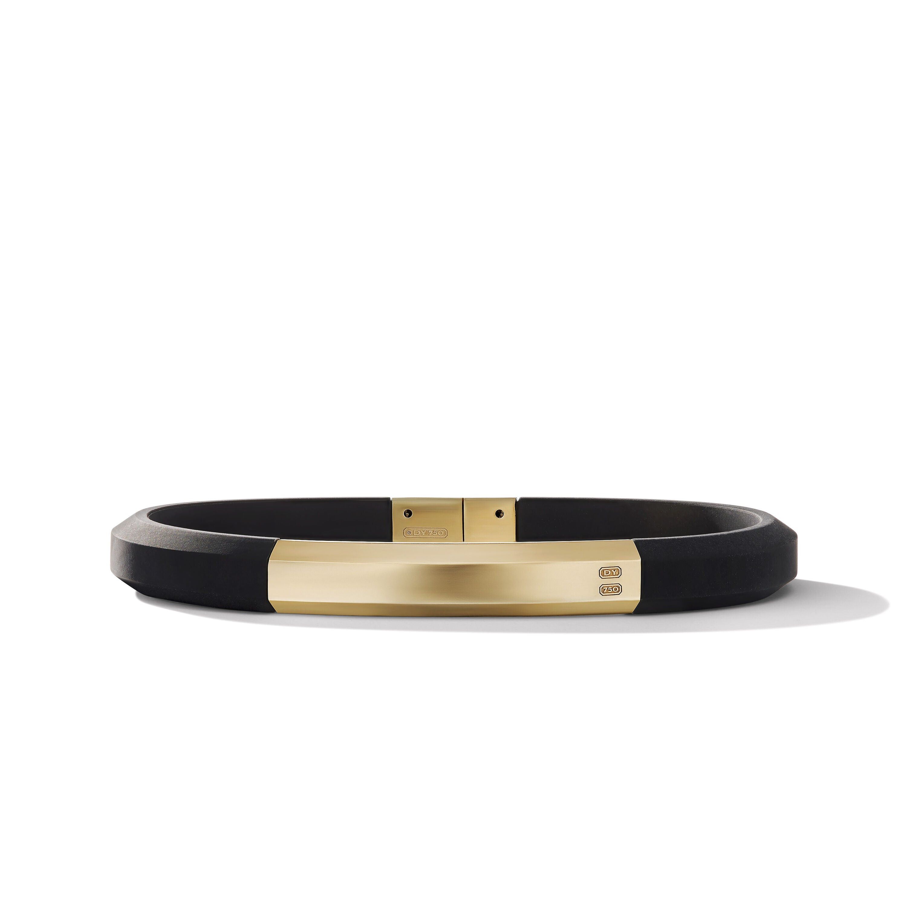 David Yurman oc11z1025 Bracelet in Black Rubber with 18K Yellow Gold Size ONE SIZE - 1 Thumbnail