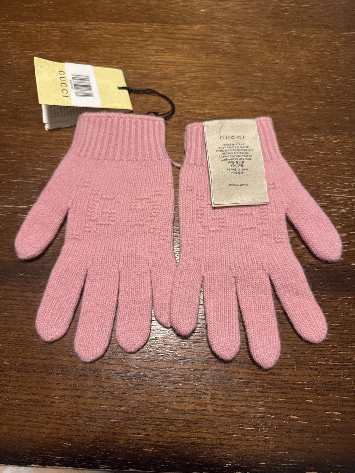 Gucci Gucci GG Wool Gloves | Pink | Large Size ONE SIZE - 2 Thumbnail