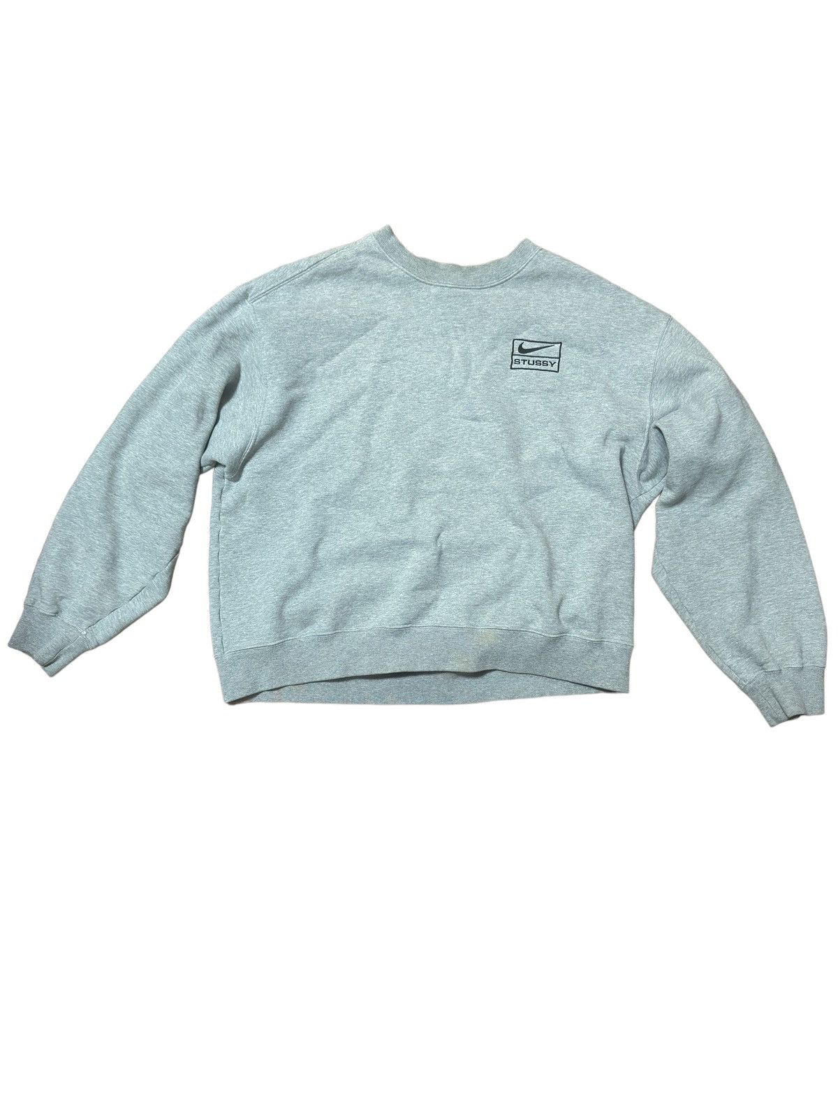 image of Stüssy X Nike Sweater Logo in Grey, Men's (Size Medium)