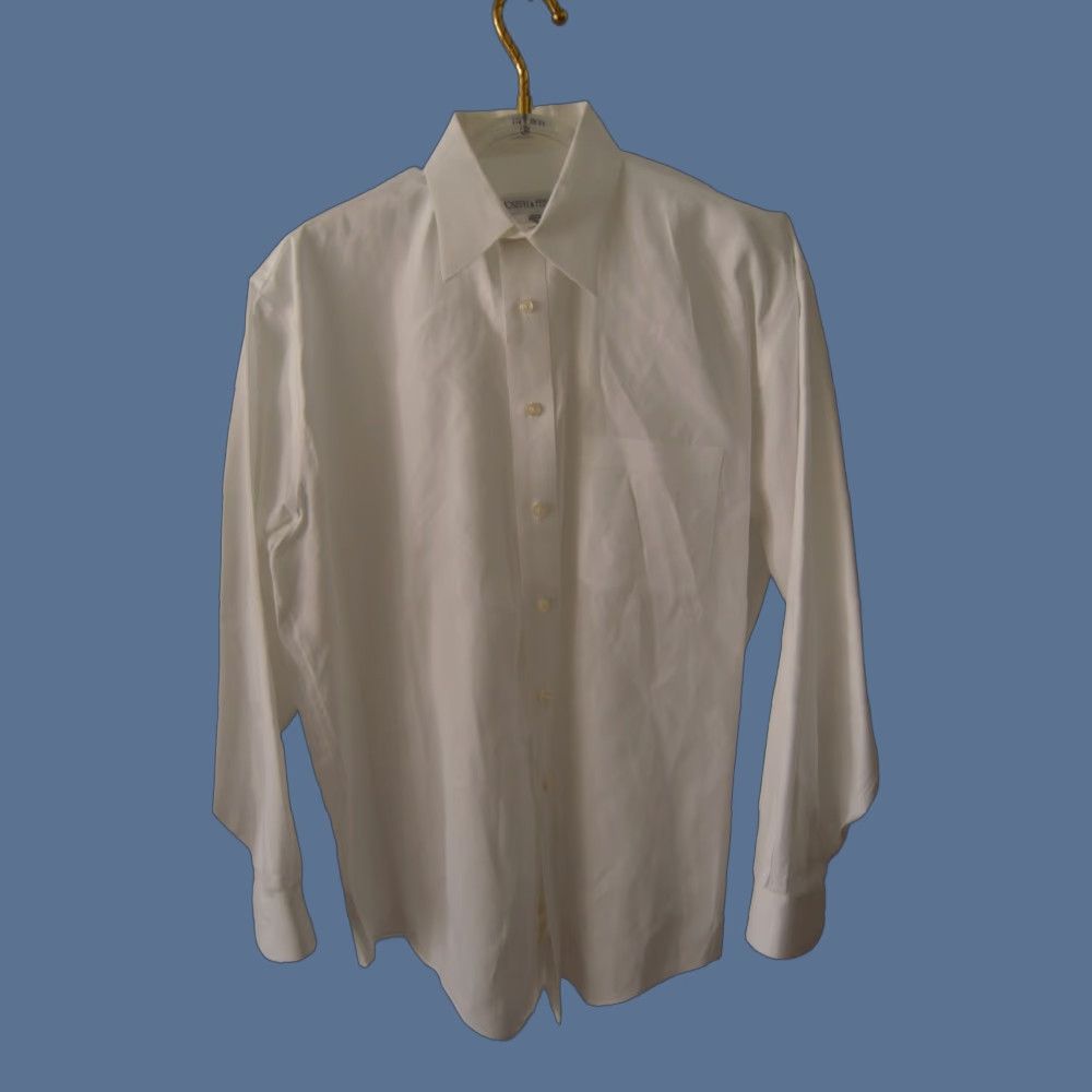 Joseph Men's Joseph & Feiss Cotton Shirt, 17 34/35 White Non-Iron Dress Shirt, Button Collar, Long Sleeve, Regular Fit, 100% Cotton Size US XL / EU 56 / 4 - 1 Thumbnail