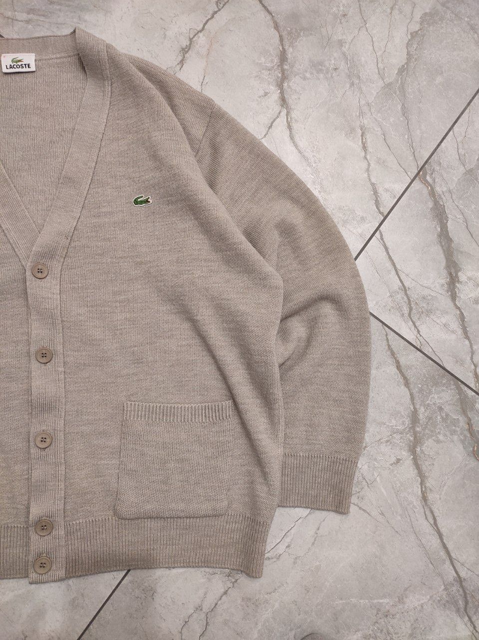 Lacoste Lacoste Beige Button Up V neck Cardigan Sweater Jumper Size US XL / EU 56 / 4 - 3 Thumbnail