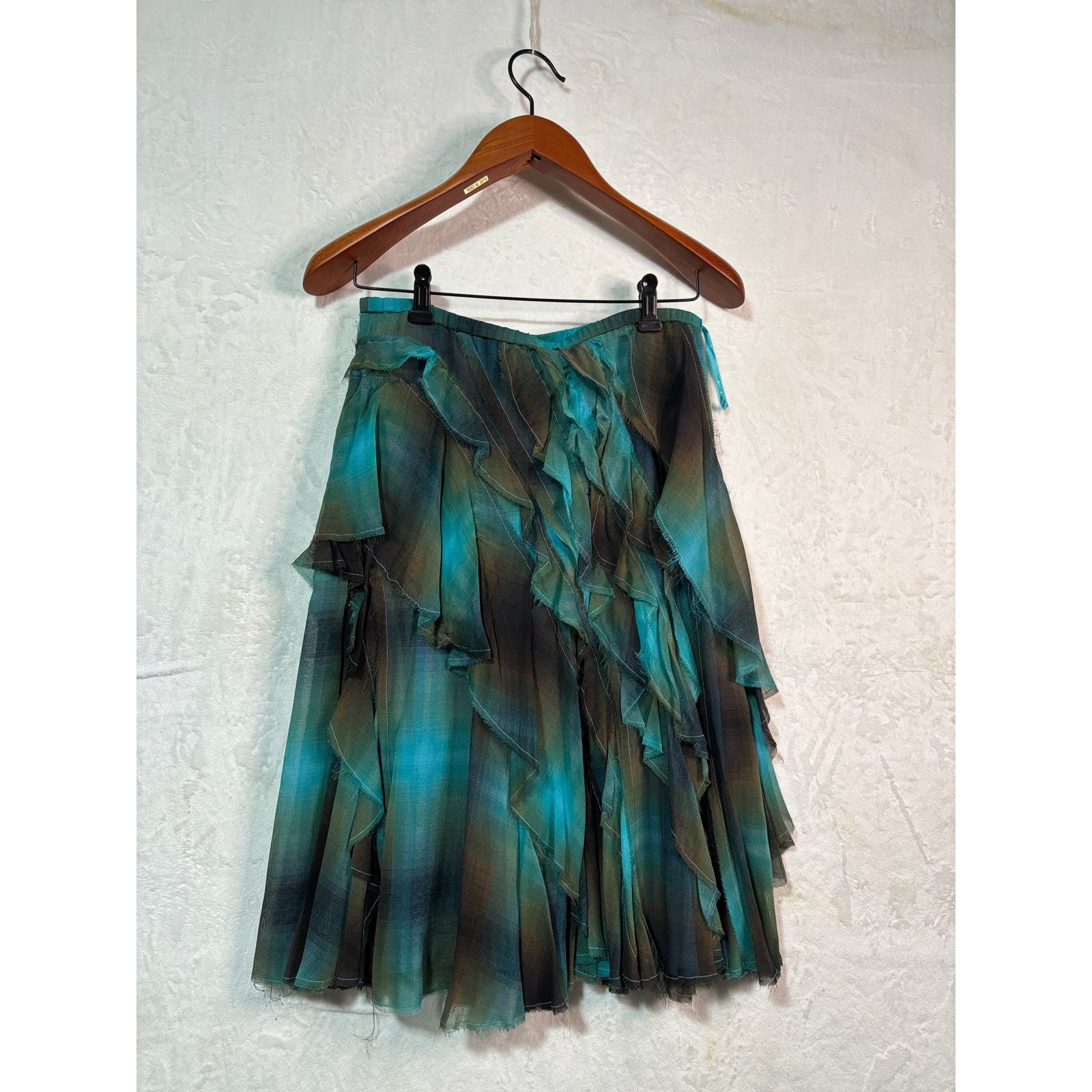 DKNY Size 4 | Vintage DKNY Silk Tiered Silk Print Midi Skirt Size 27" / US 4 / IT 40 - 5 Thumbnail