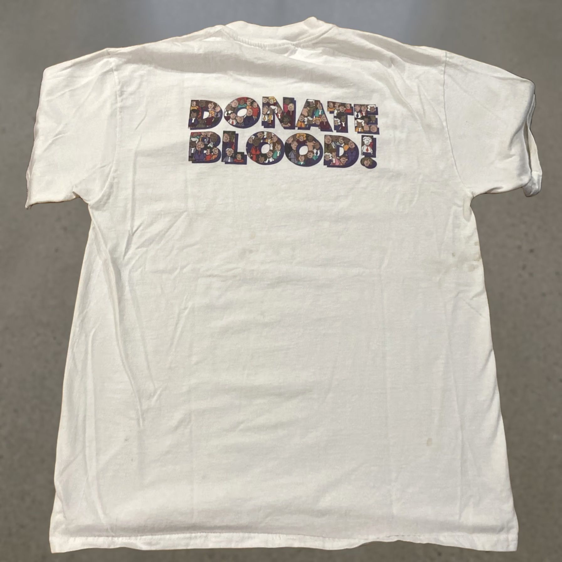 Hanes VINTAGE Donate Blood T-Shirt Hanes White Cartoon Peanuts Size L Mens Boys Peanuts Style Spellout 90s Size US L / EU 52-54 / 3 - 1 Thumbnail