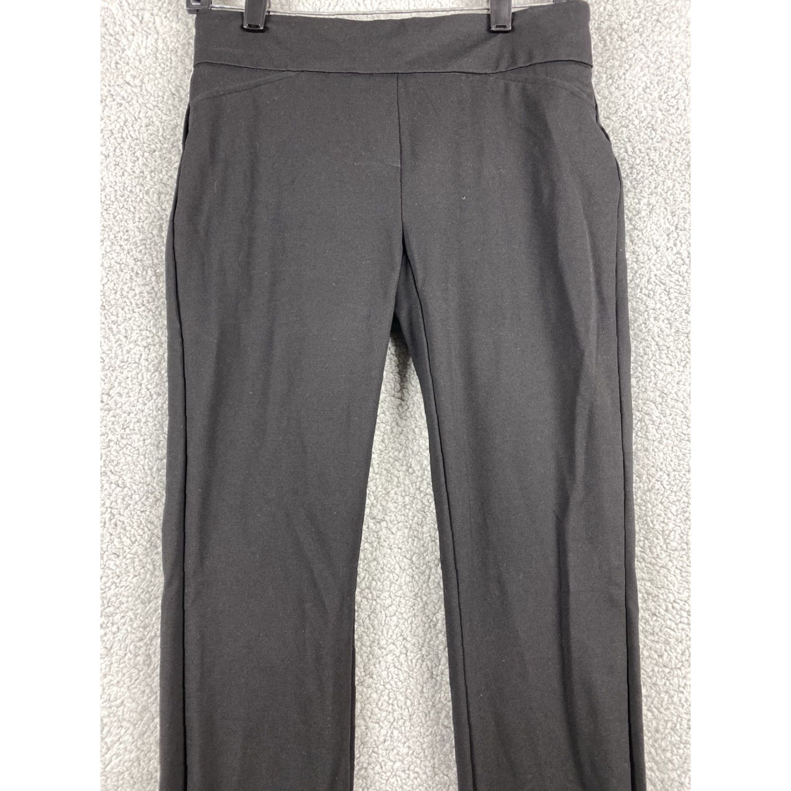 Vintage Dalia Pants Women’s Size S Black Stretch Pull On 27" Inseam Casual Tapered Knit Nylon Blend Silver Drawstring Tip Womens Size 28" / US 6 / IT 42 - 2 Thumbnail