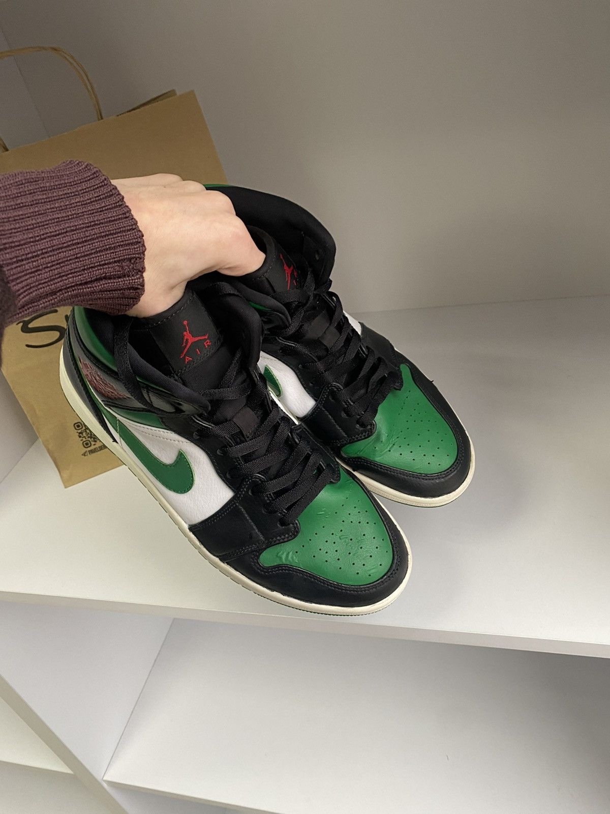 Nike × Vintage Vintage Nike Air Jordan 1 Mid Pine Green Black Size US 10 / EU 43 - 14 Thumbnail