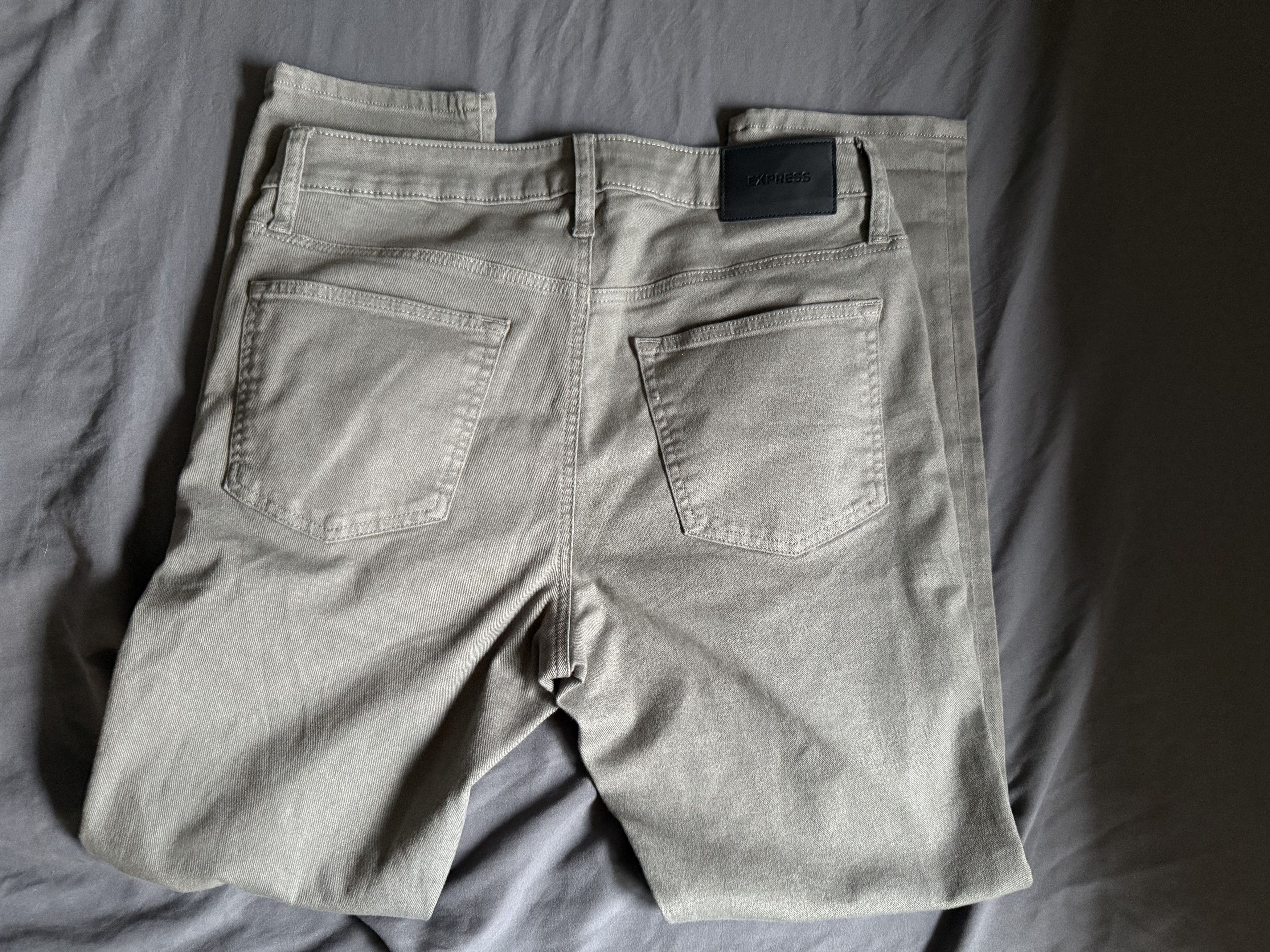 Express Express Men's Skinny Olive Green Hyper Stretch Jeans 31x30 Size US 31 - 6 Thumbnail