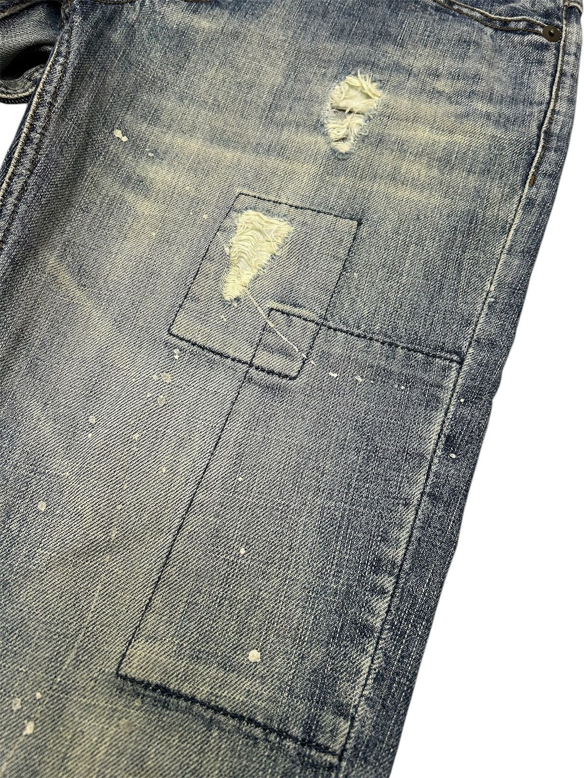 Japanese Brand Vintage Japanese Shuca Distressed Paint Splatter Jeans Size US 33 - 7 Thumbnail