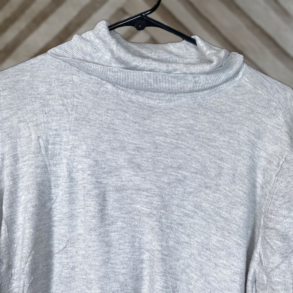 Vintage Chicos Womens Sweater Gray Featherweight Cashmere Blend Asymmetrical 2 (L) Size L / US 10 / IT 46 - 1 Thumbnail