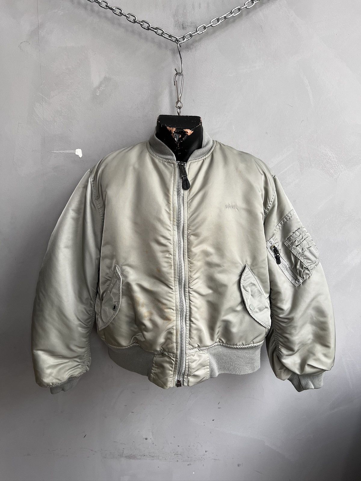 Schott type Ma 1 boxy fit nylon bomber balenciaga style
