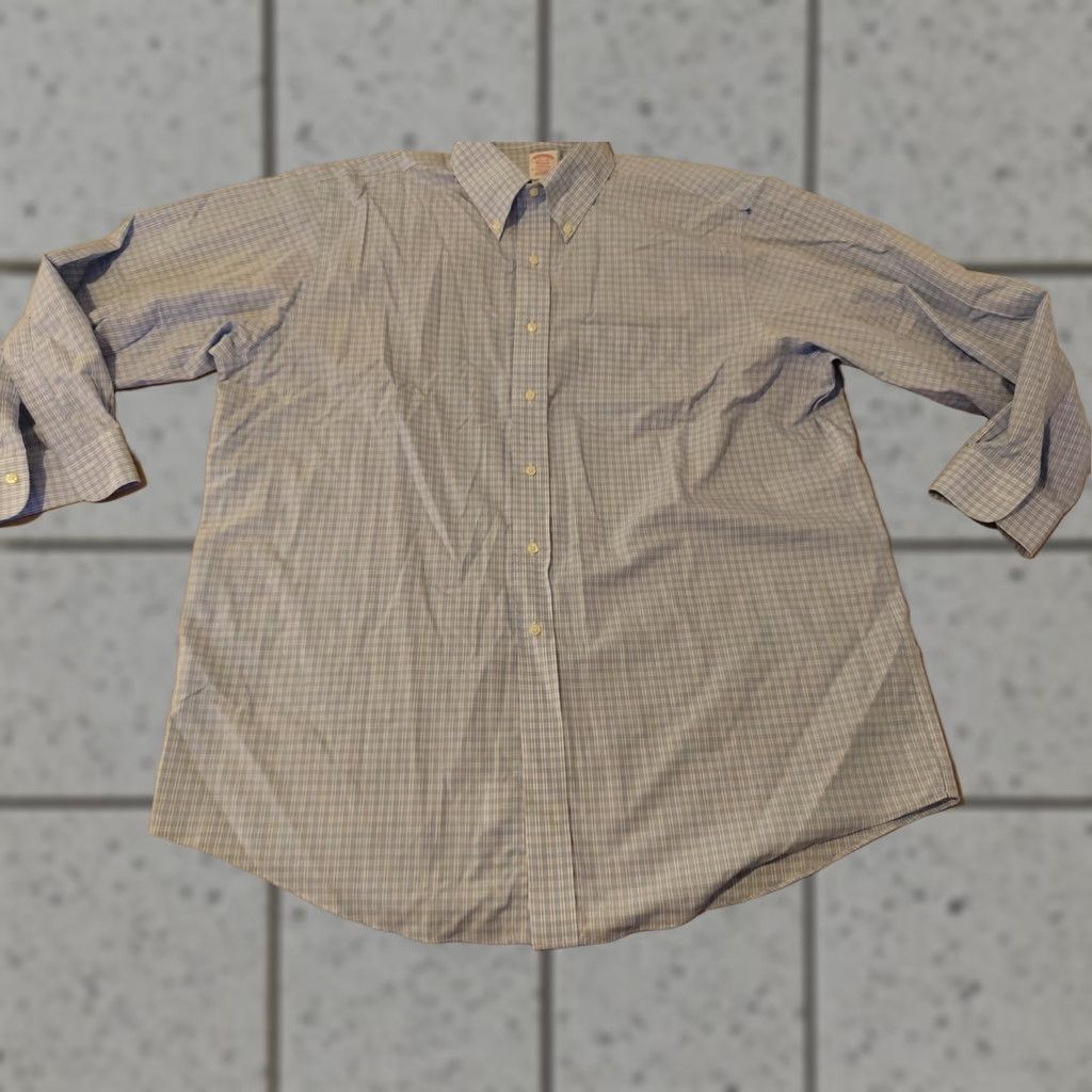 Brooks Brothers Brooks Brothers Dress Shirt 17.5 Blue Cotton Button Mens Regular 17.5/33 Size 48R - 1 Thumbnail