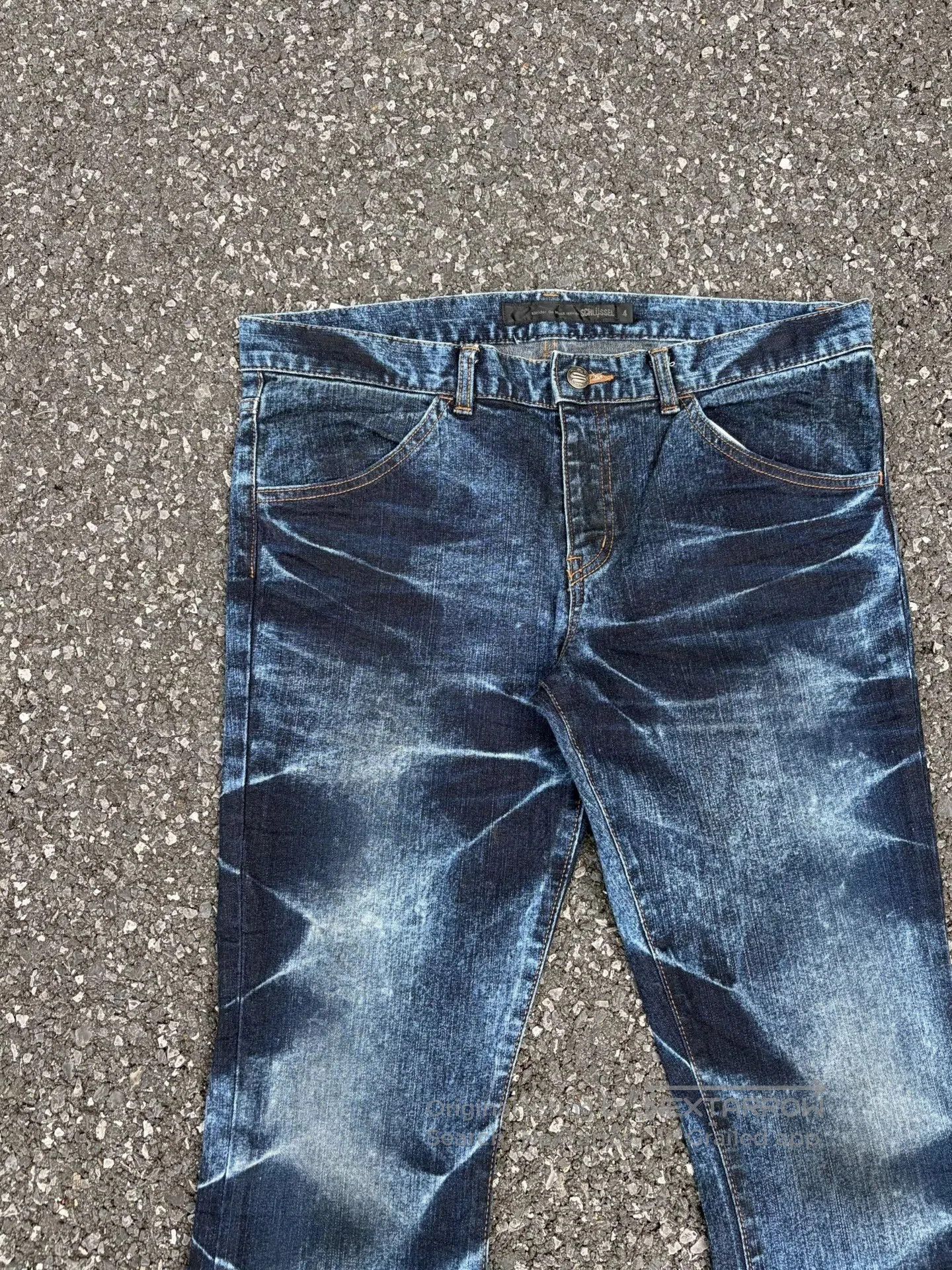 Vintage Vintage SCHLUSSEL 00s Washed Blue Jeans. Size US 36 / EU 52 - 3 Thumbnail