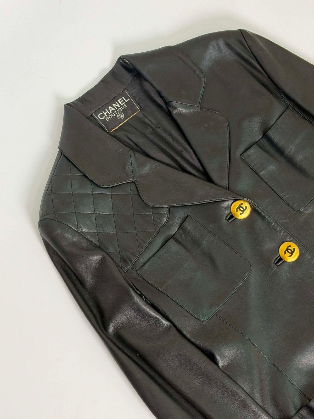 Chanel Chanel Black Lambskin Leather Jacket F/W 1992/93 Collection Size M / US 6-8 / IT 42-44 - 3 Thumbnail