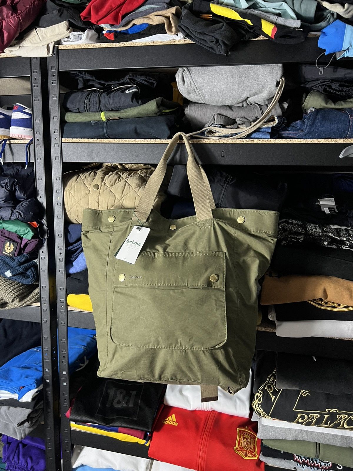Barbour NWT Barbour Transport 3‑Way Tote/Backpack Bag – Olive Green Size ONE SIZE - 1 Thumbnail