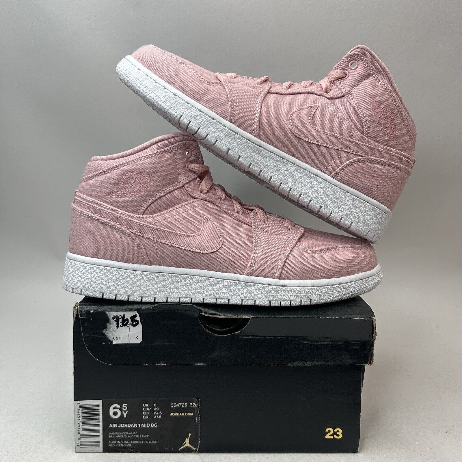Nike Nike Air Jordan 1 Retro Mid BG Sheen “Pink Denim” 2024 Size US 8 / IT 38 - 1 Thumbnail