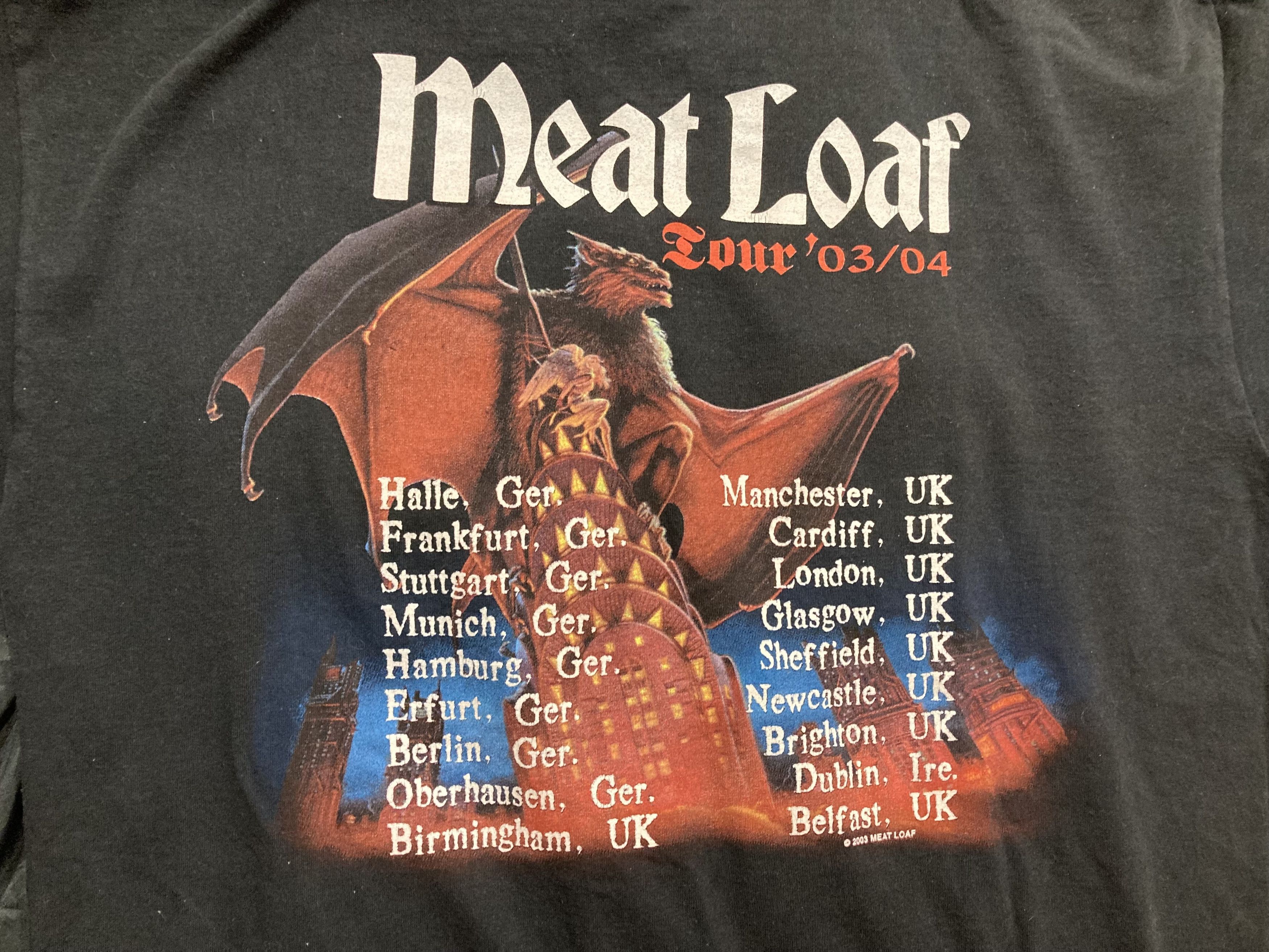 Band Tees Vintage Meat Loaf Tour 03\04 European Tee Size US L / EU 52-54 / 3 - 6 Thumbnail