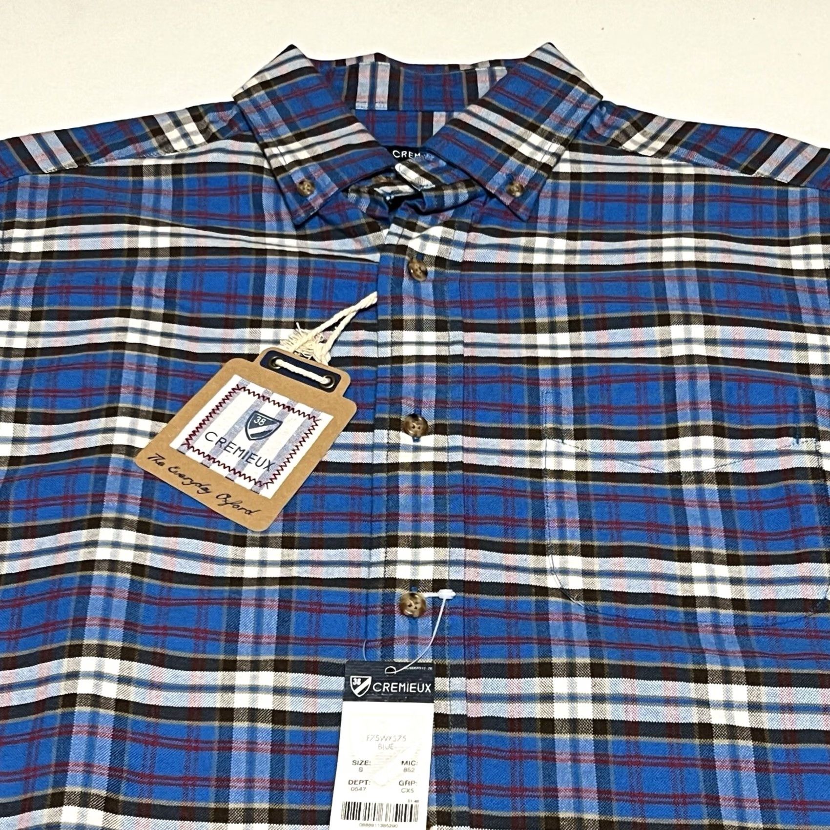 Cremieux Cremieux Everyday Oxford Plaid Long Sleeve Shirt Men Sz S Blue Cotton 100% Button-Down NWT User-FriendlyFit/Regular Size US S / EU 44-46 / 1 - 2 Thumbnail