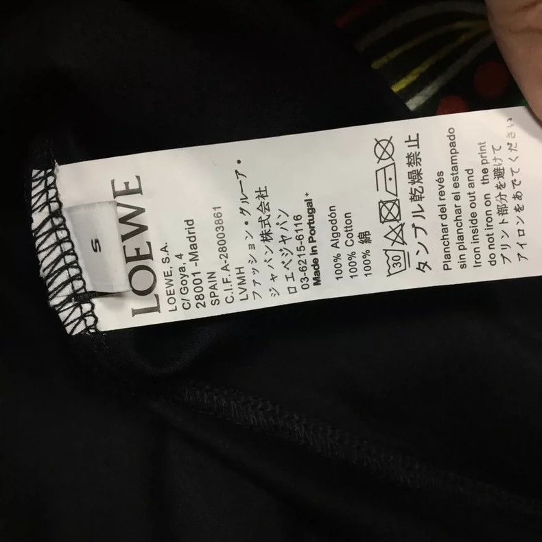Loewe LOEWE Black fabric pattern embroidered T-shirt Size S / US 4 / IT 40 - 7 Thumbnail