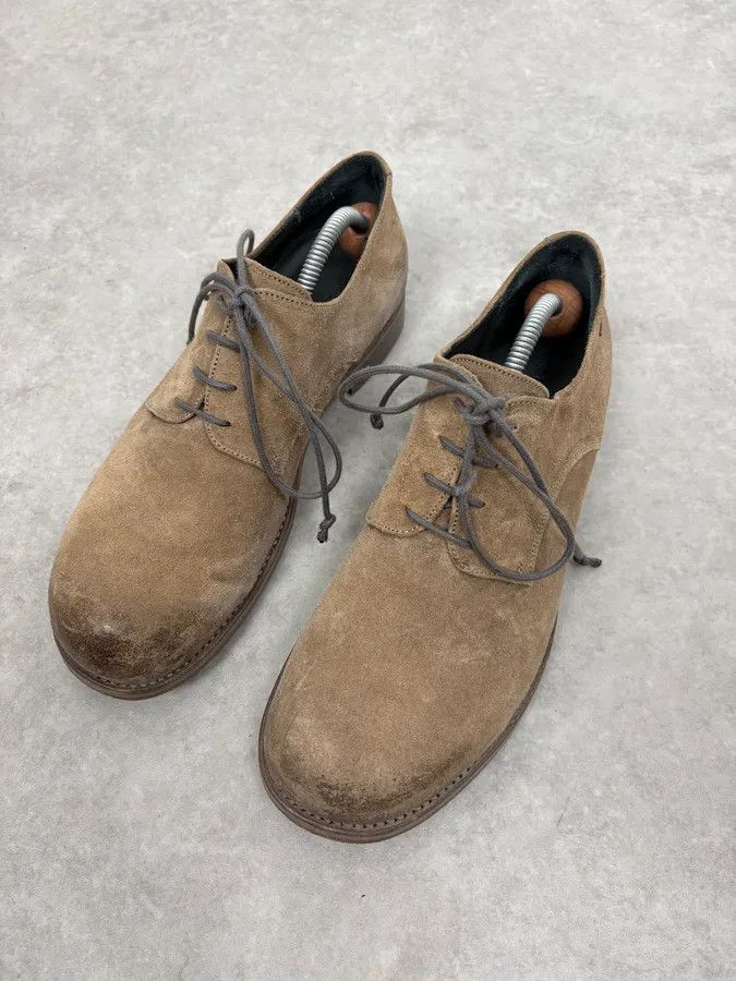The Last Conspiracy The Last Conspiracy Beige Suede Leather Eroded Derby Shoes Size US 8 / EU 41 - 3 Thumbnail