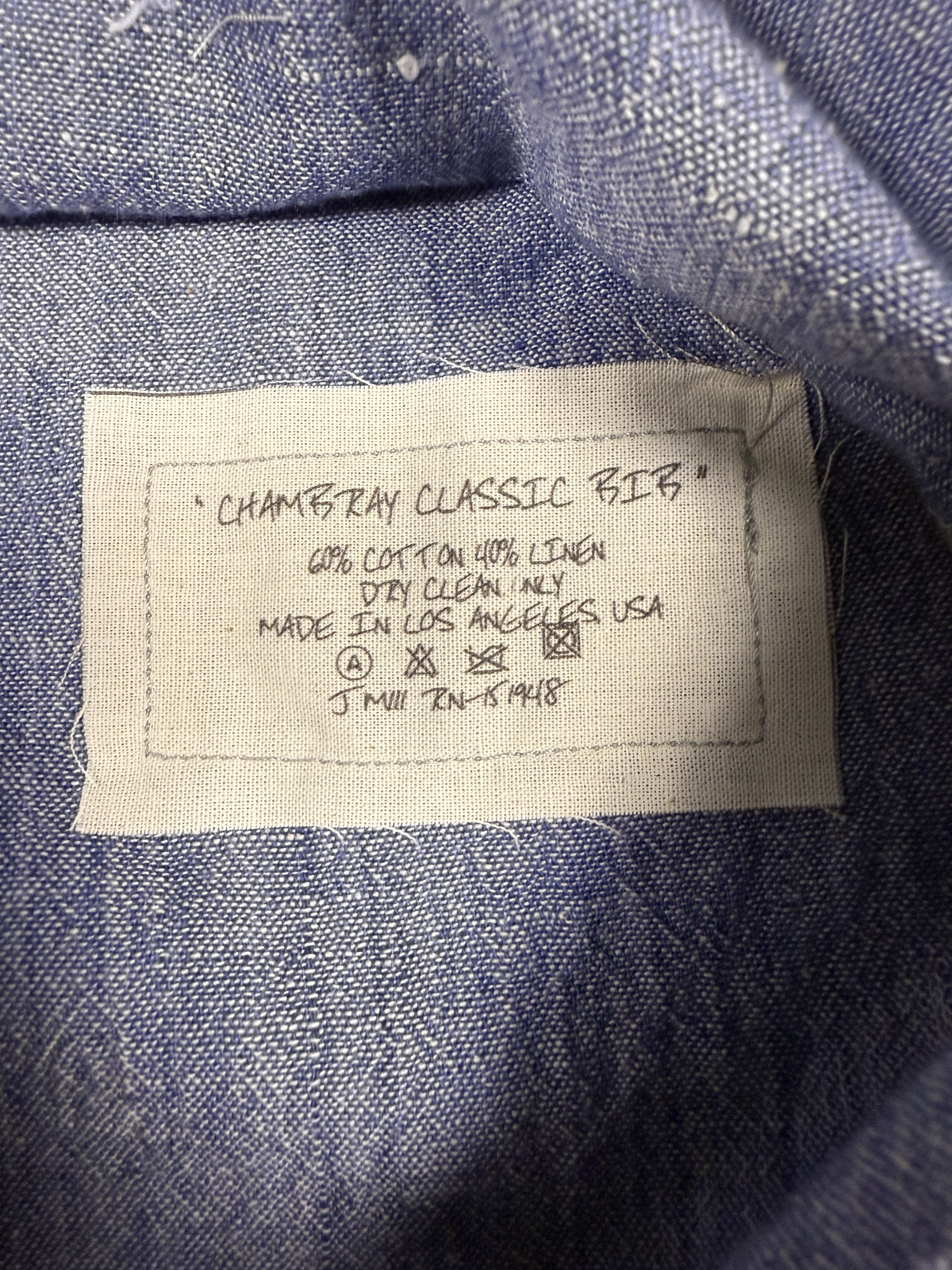 Greg Lauren $950 Greg Lauren Chambray Classic Bib Studio shirt Size US M / EU 48-50 / 2 - 5 Thumbnail