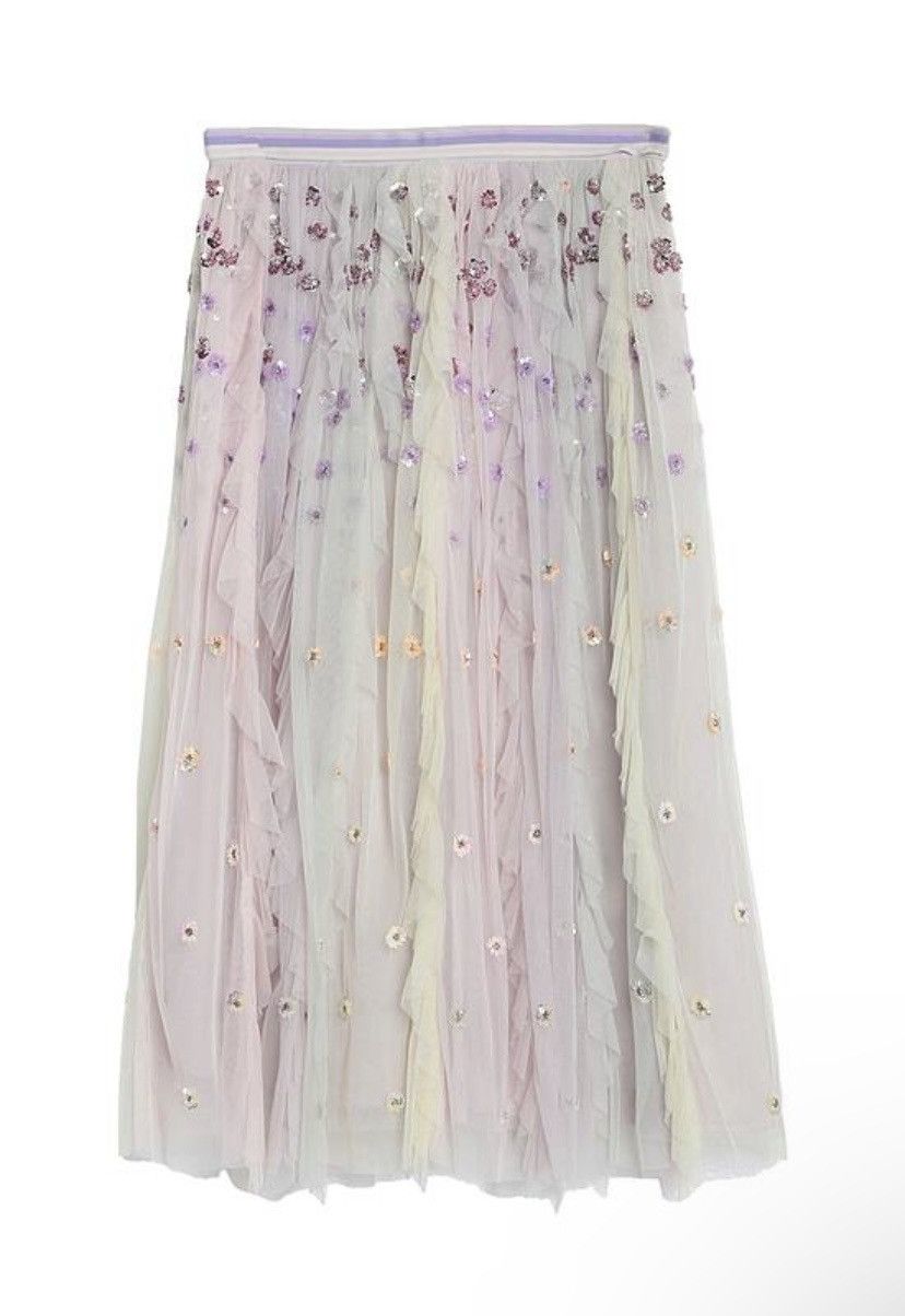 image of Needle & Thread Purple Woman Rainbow Embellished Skirt, Women's (Size 26)