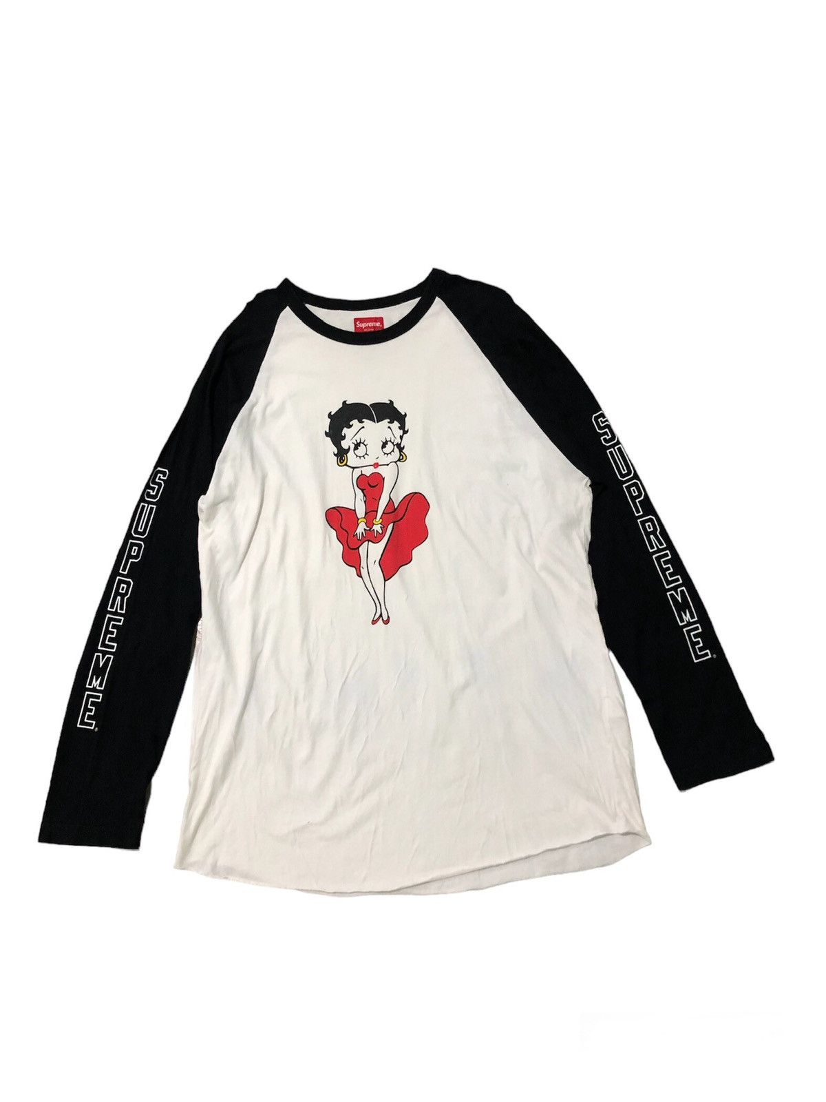 image of Cartoon Network x Supreme Accept Offersupreme X Betty Boop Ss16 Long Sleeve in Black White (Size XL