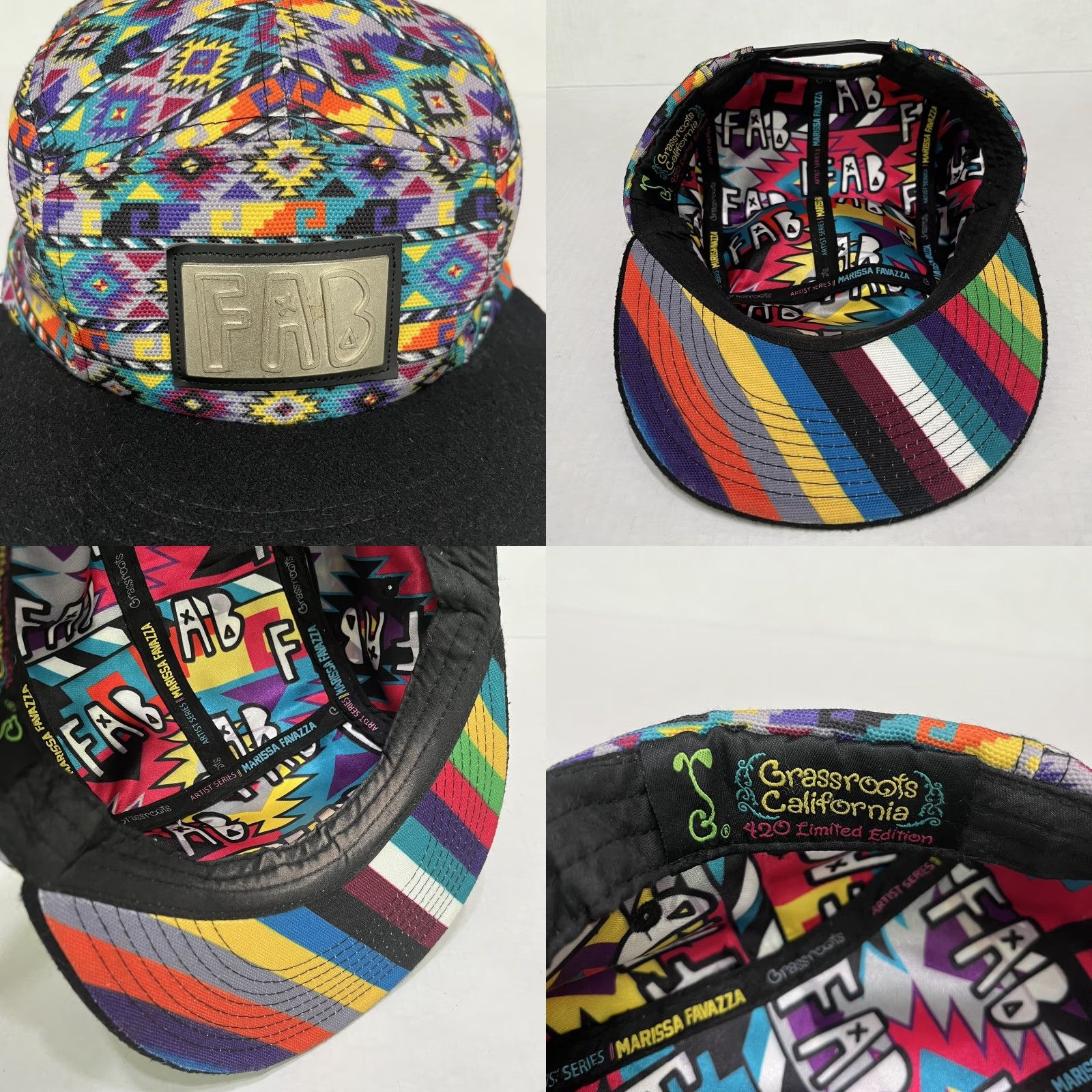 Vintage VINTAGE Grassroots Hat Cap 5 Panel Snap Back Aztec FAB 420 Marissa Favazza Grassroots California Hat Size ONE SIZE - 8 Thumbnail