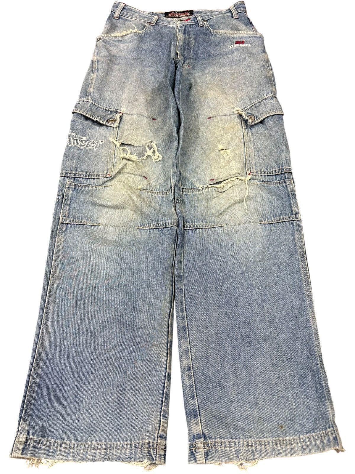 Other Vintage Japanese Brand Mud Wash Distress Baggy Cargo Jeans Size US 29 - 1 Thumbnail