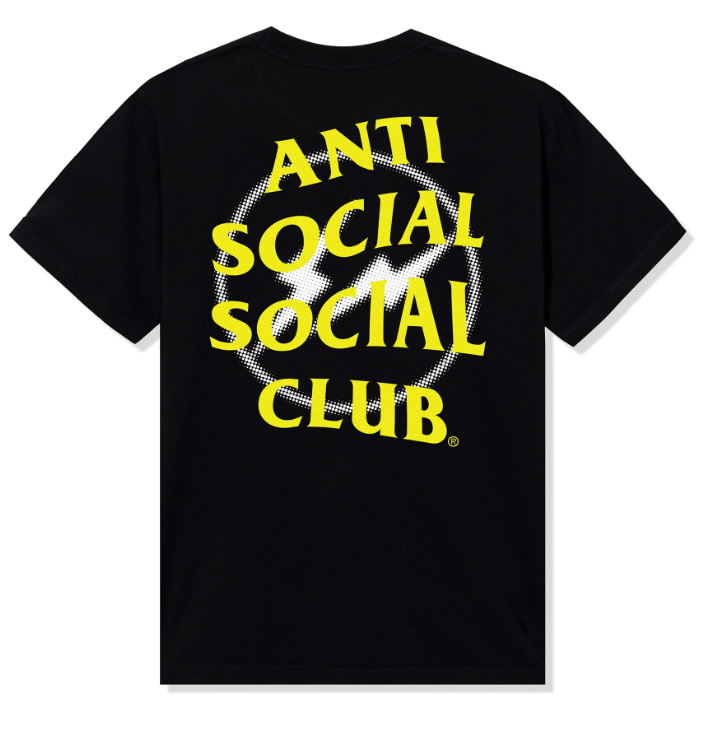 image of Anti Social Social Club x Fragment Design Assc X Fragment Halftone Tee Black Yellow Ds (Size 2XL)