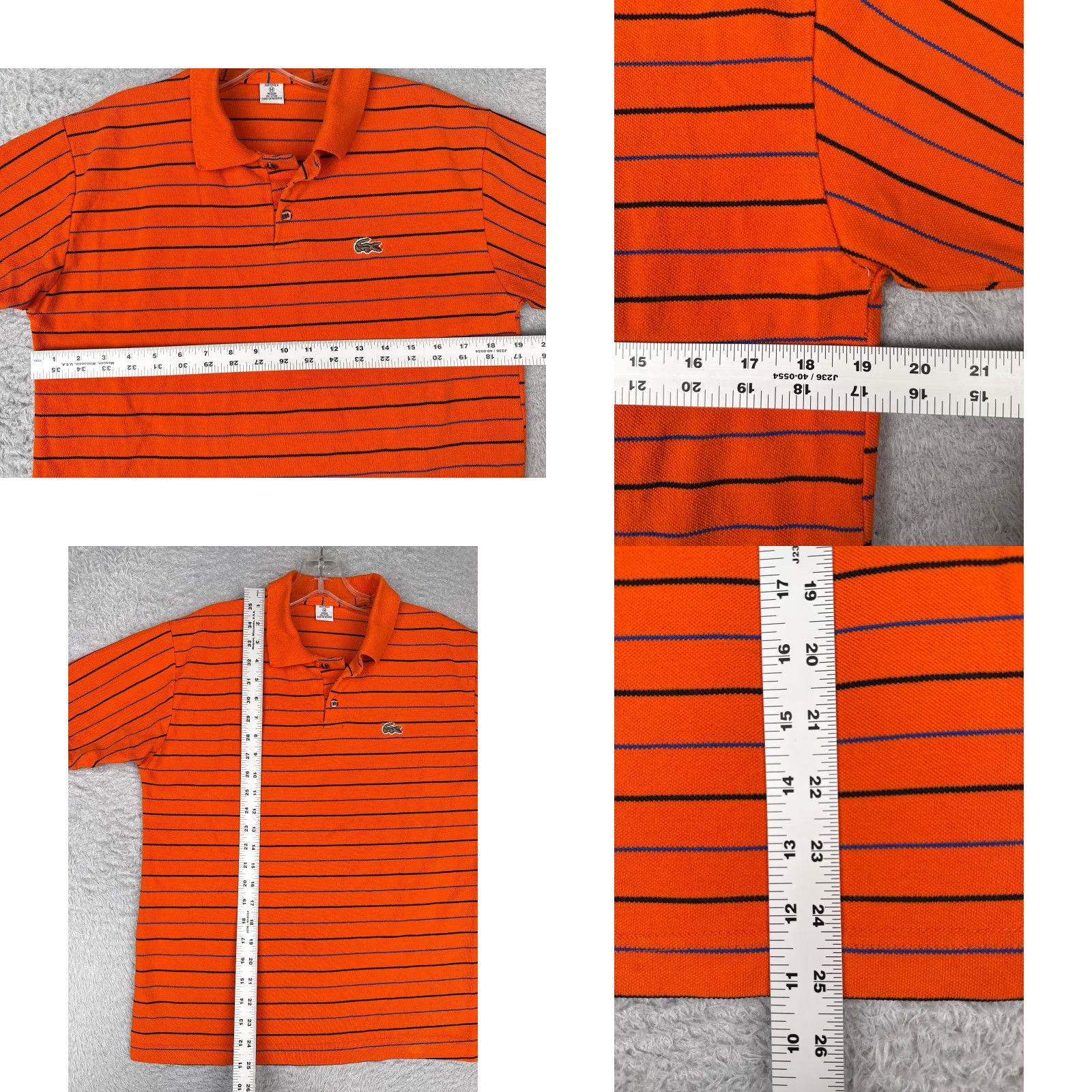 Vintage Polo Shirt Men Medium Orange Stripe Short Sleeve 100% Cotton Embroidered Mens Size US M / EU 48-50 / 2 - 8 Thumbnail