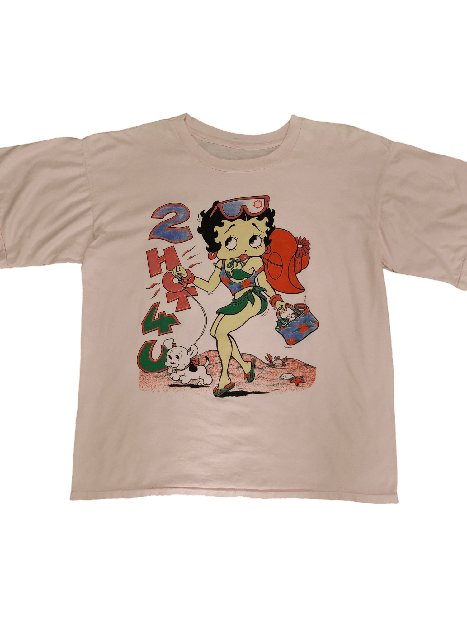 Vintage Vintage 90s Betty Boop 2 Hot 4 U Pin-Up Bikini T-Shirt Size US XL / EU 56 / 4 - 2 Thumbnail