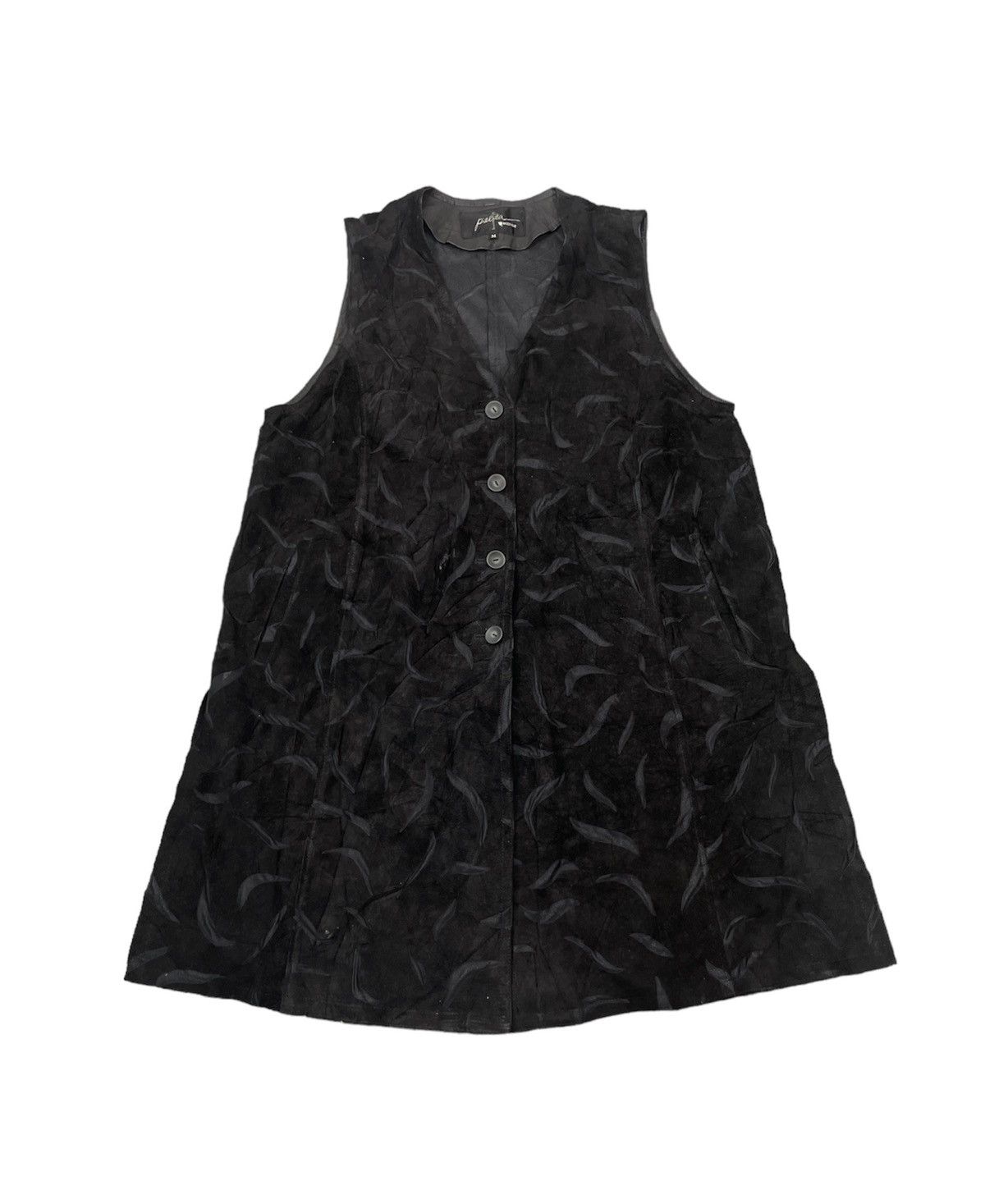 If Six Was Nine Vintage Designer Suede Leather Coat Sleeveless Floral Size US L / EU 52-54 / 3 - 1 Thumbnail