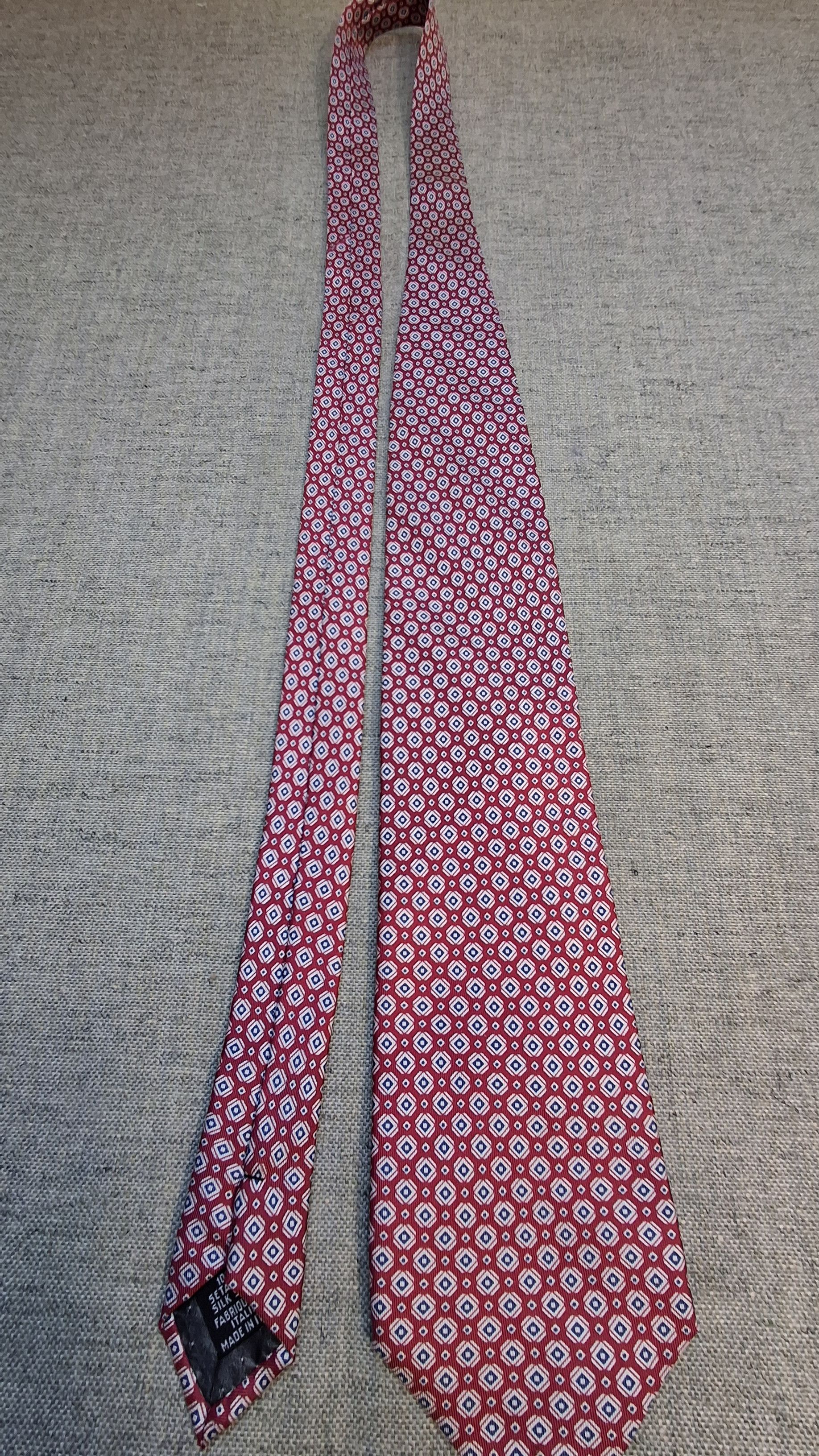 Vintage Gianni Franco Ferrara Vintage Silk Tie – Red Geometric Size ONE SIZE - 1 Thumbnail