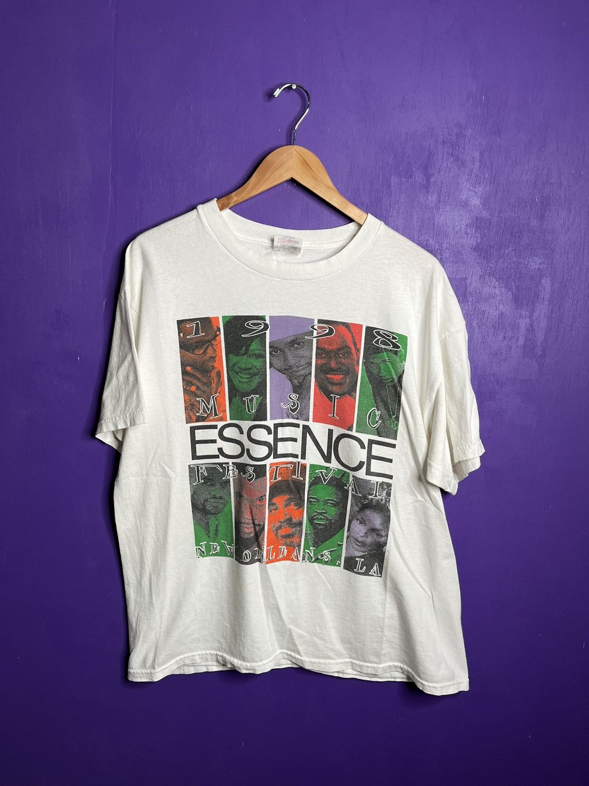 image of Band Tees x Made In USA Vintage 1998 Essence New Orleans Music Festival T-Shirt in White (Size Larg