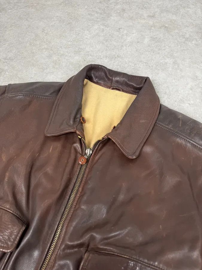 Hugo Boss 2000s Hugo Boss Aviator Brown Leather Jacket Size US L / EU 52-54 / 3 - 6 Thumbnail