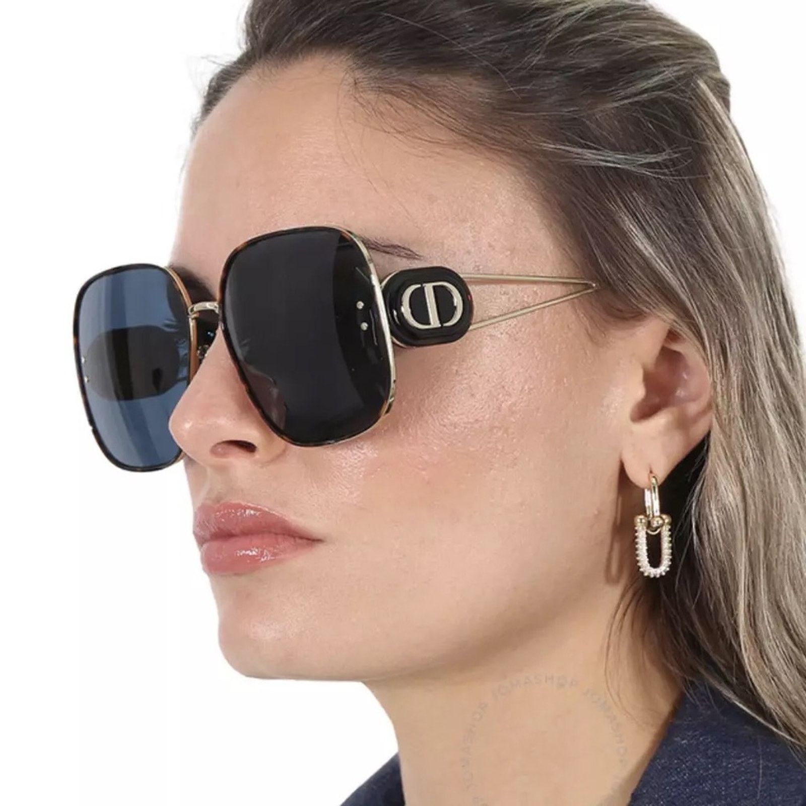 Dior NEW DIOR BOBBY S1U B5B0 Gold Havana/Blue Women Sunglasses Size ONE SIZE - 6 Thumbnail