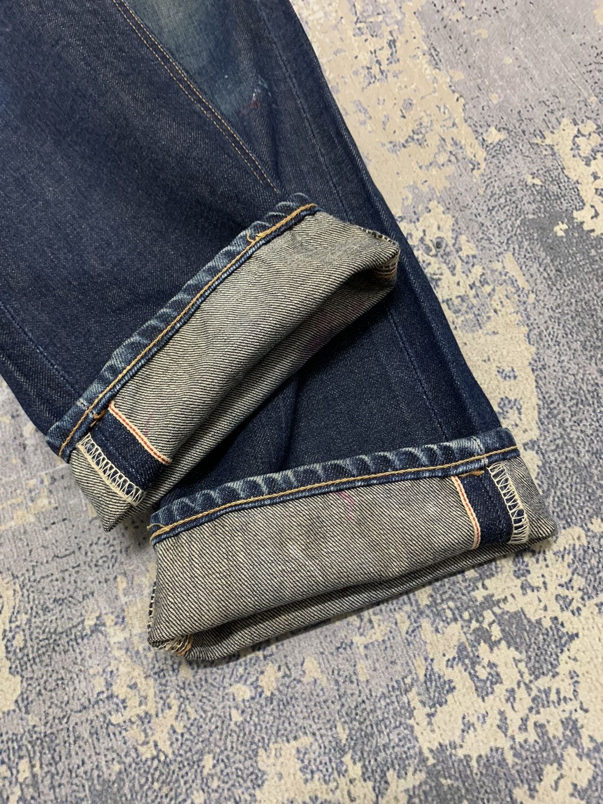 Japanese Brand Edwin 505 Lowrize Selvedge Distressed Denim Jeans W30x32.5 Size US 30 / EU 46 - 6 Thumbnail
