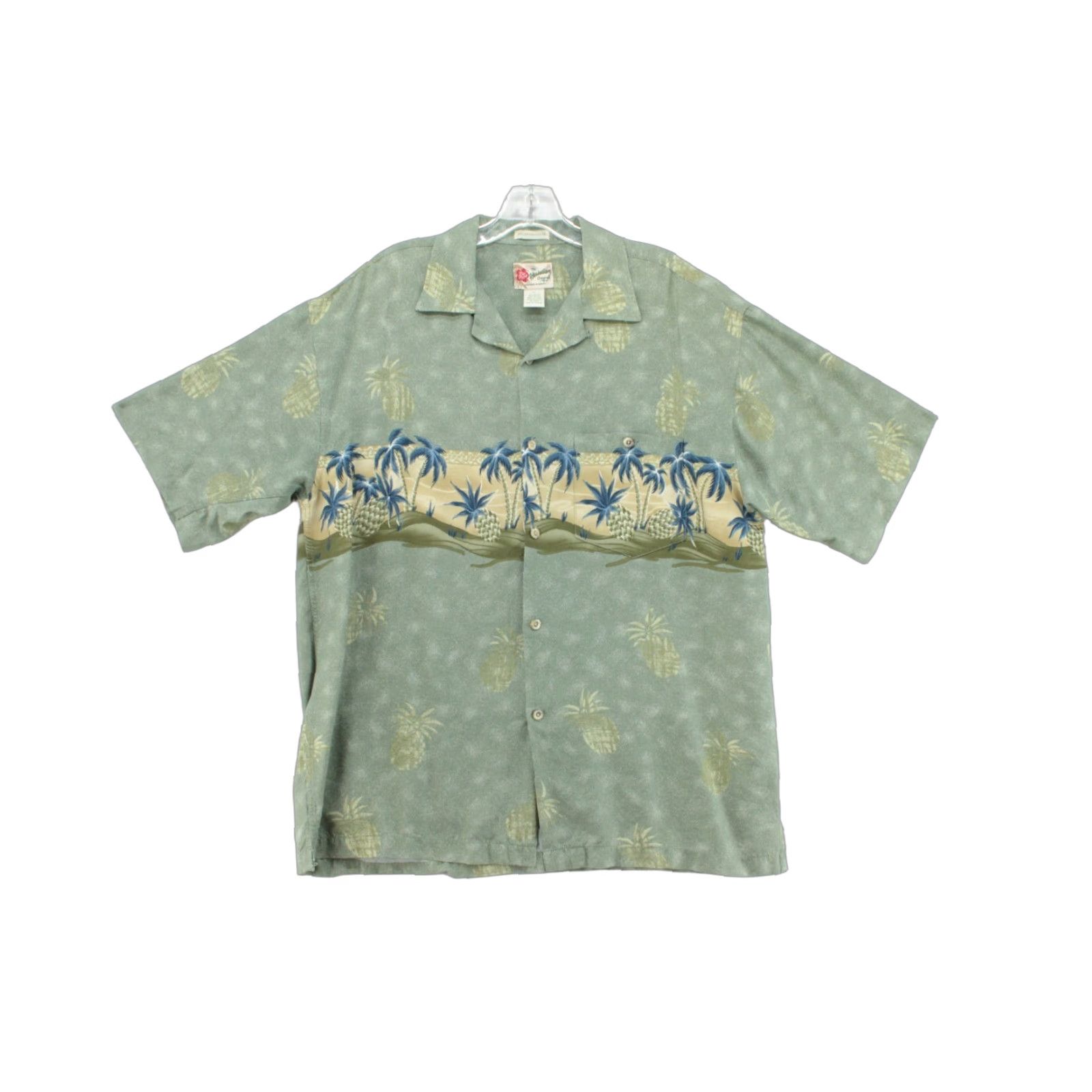 Hilo Hattie VINTAGE Hilo Hattie Shirt Men's Large Green Hawaiian Vacation Pineapple Short Sleeve Shirt Size US L / EU 52-54 / 3 - 1 Thumbnail