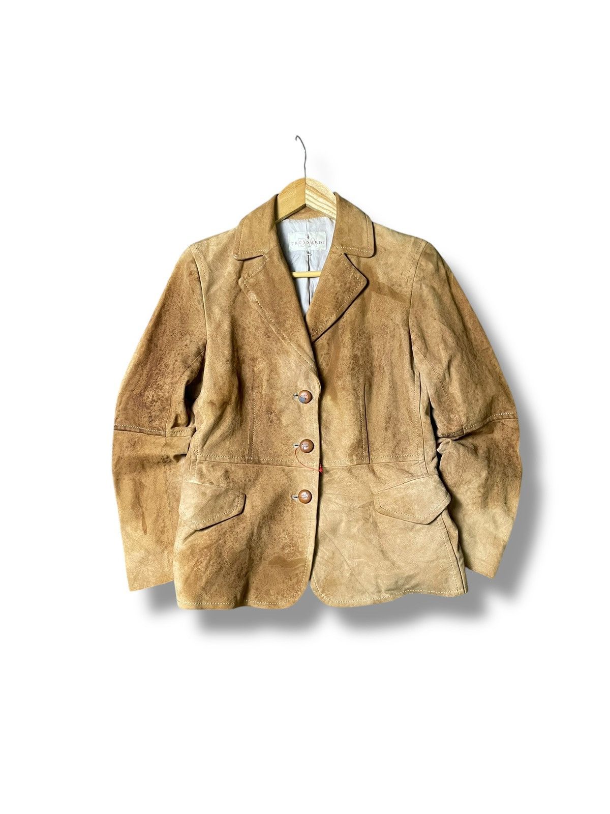 Trussardi × Vintage Trussardi Leather Suede Jacket (54) Size US XXS / EU 40 - 1 Thumbnail