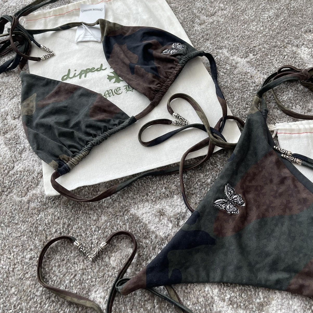 ◆CHROME HEARTS◆Matty Boy Dipped in Blue CH Chomper Bikini Chrome Hearts Matty Boy Dipped In Blue Printed Bikini w