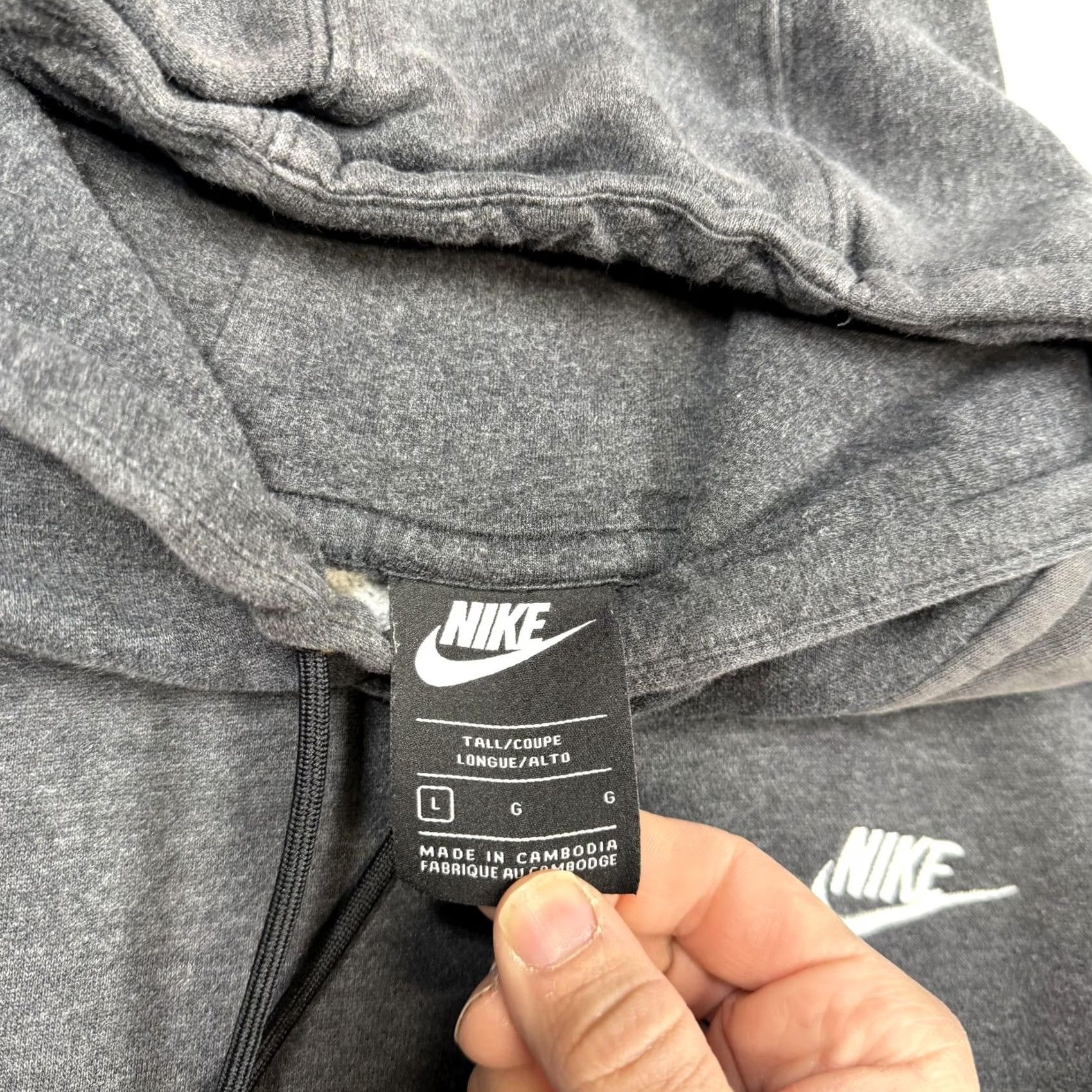 Nike Nike Hoodie Mens LT Large Tall Gray Fleece Pullover Logo Colorblock Sweatshirt Size US L / EU 52-54 / 3 - 4 Thumbnail
