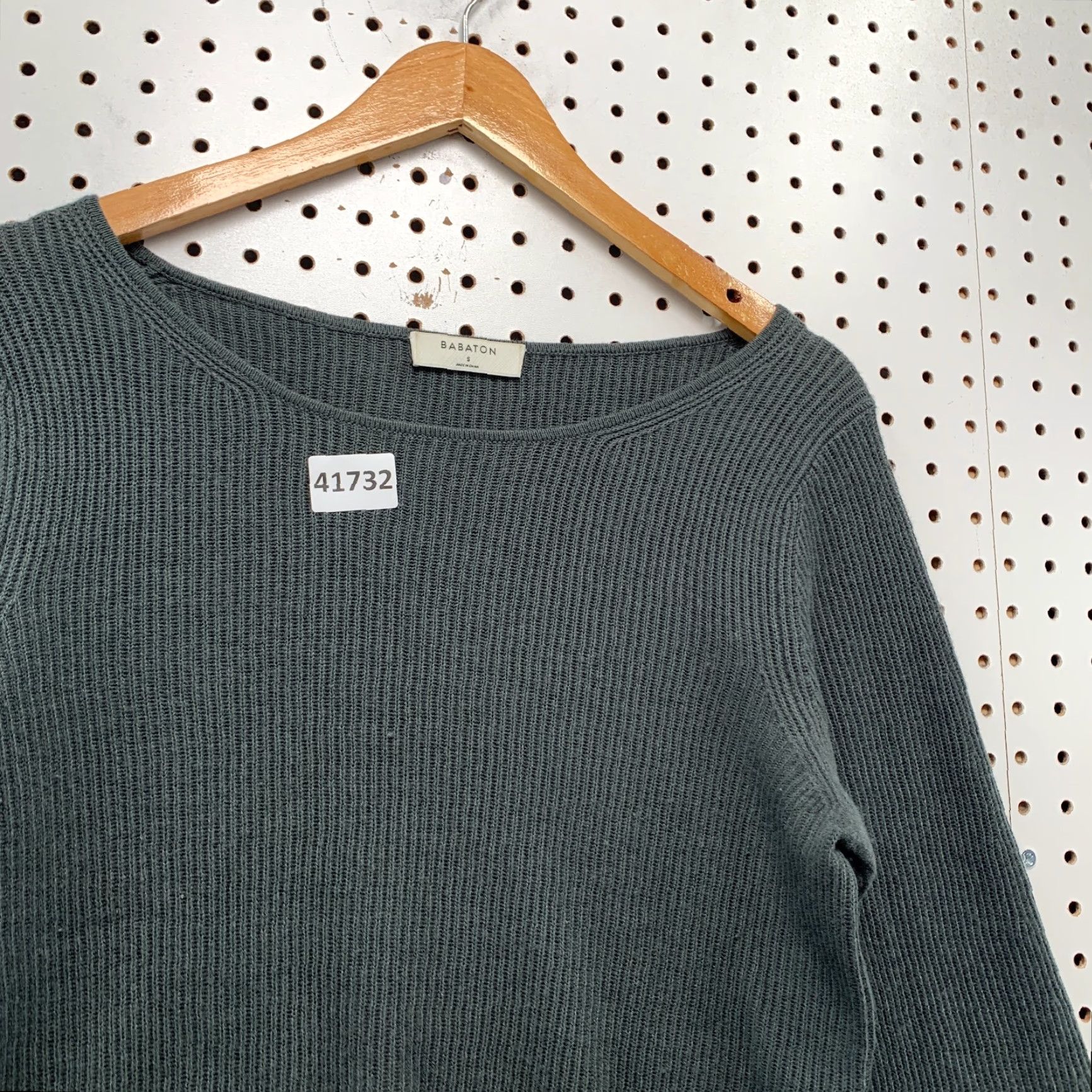 Vintage Babaton Wool Blend Knit Sweater Womens Small Gray Cropped Ribbed Long Sleeve Balloon Sleeve Size S / US 4 / IT 40 - 7 Thumbnail