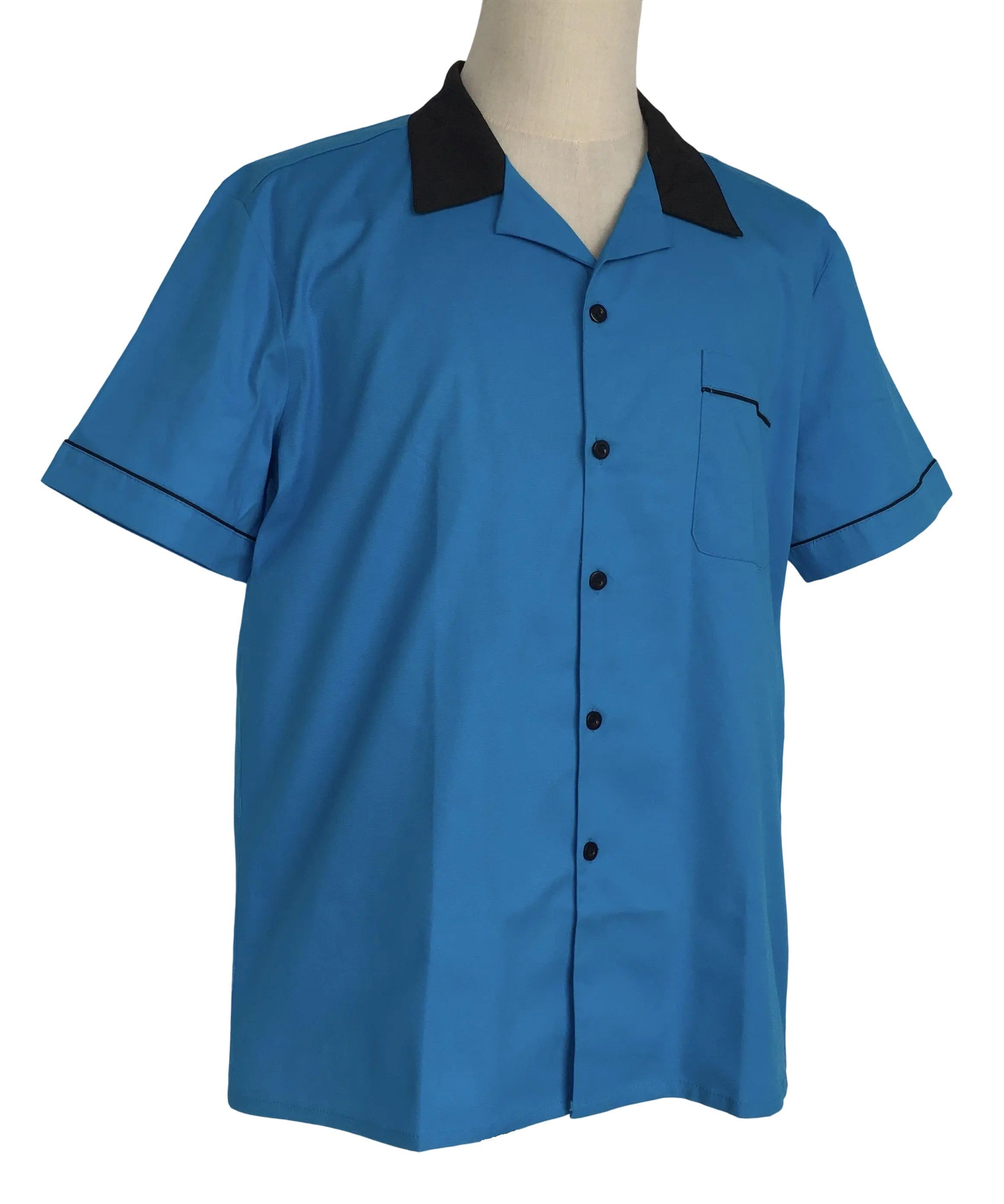 Other Blue-Short Sleeve Bowling Shirts Pocket Casual Clothing Size US XL / EU 56 / 4 - 2 Thumbnail