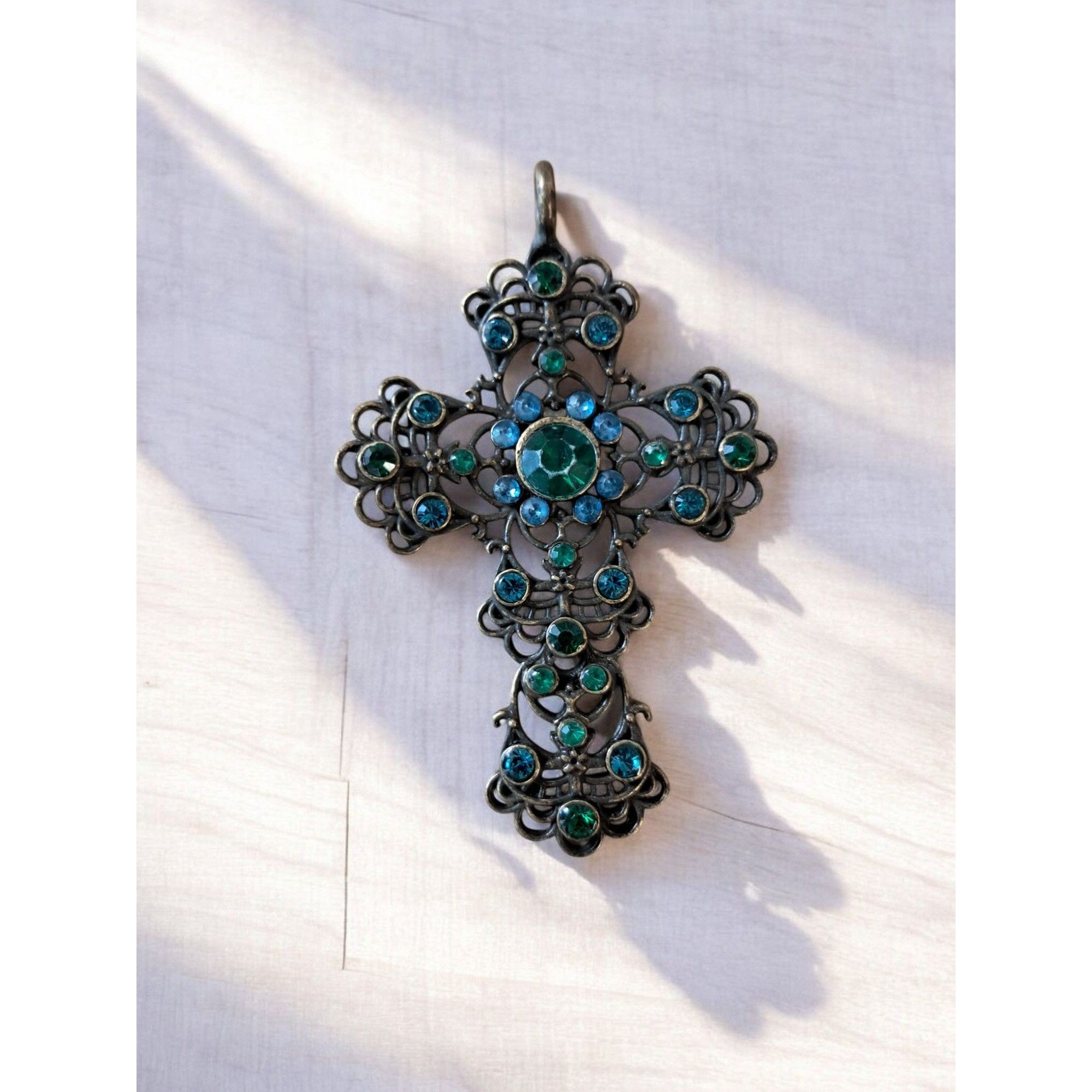 Other Vintage 1950s-1970s Filigree Roma Italy Cross Pendant Size ONE SIZE - 1 Thumbnail